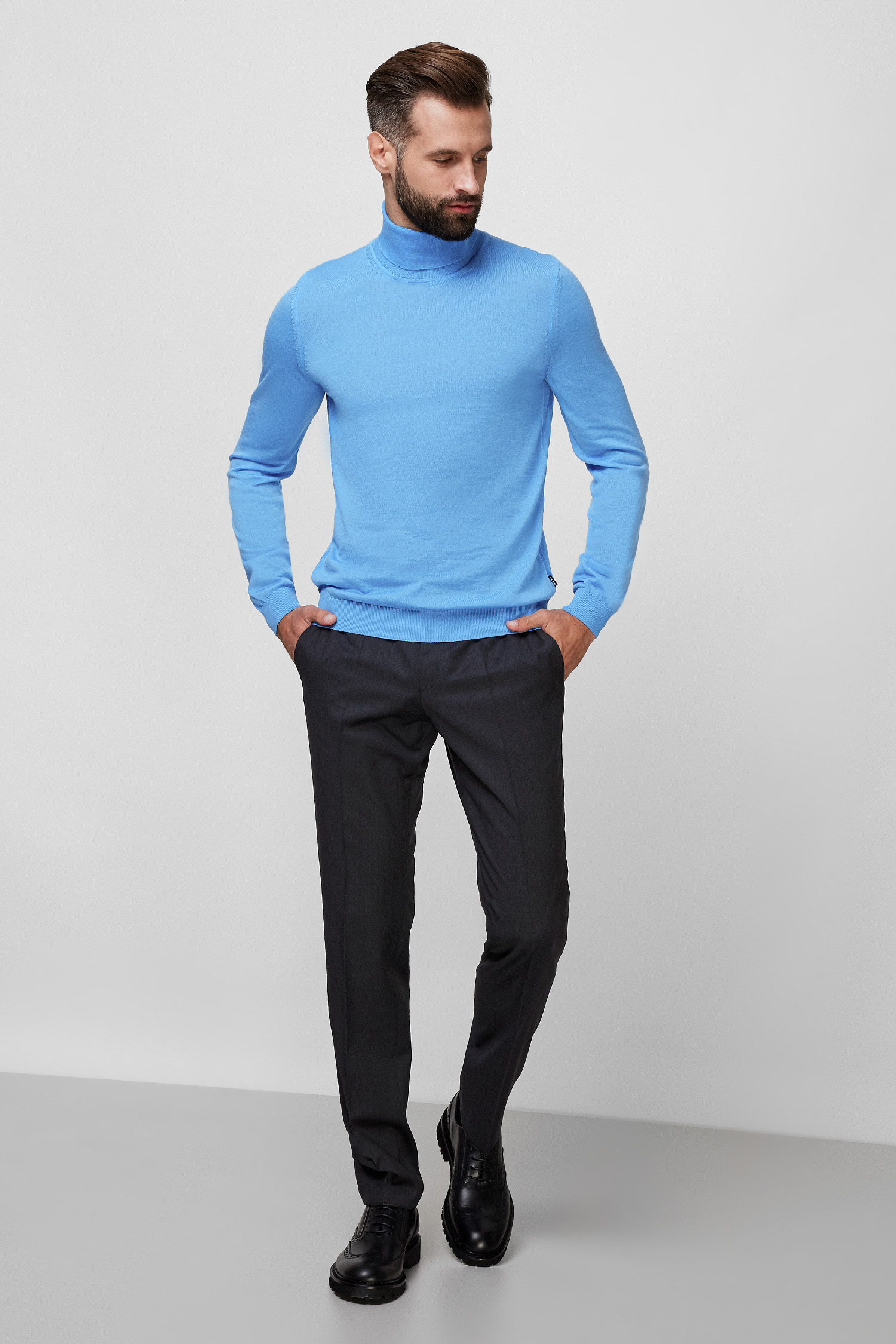 Чоловічі темно-сірі вовняні брюки BOSS 50318499;021