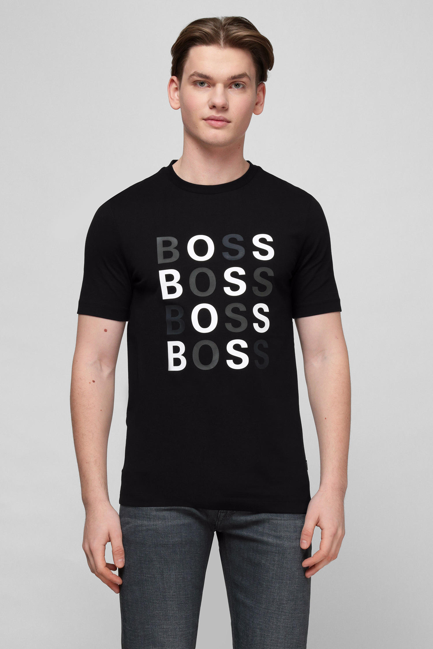 Чорна футболка для хлопців BOSS 50462552;002