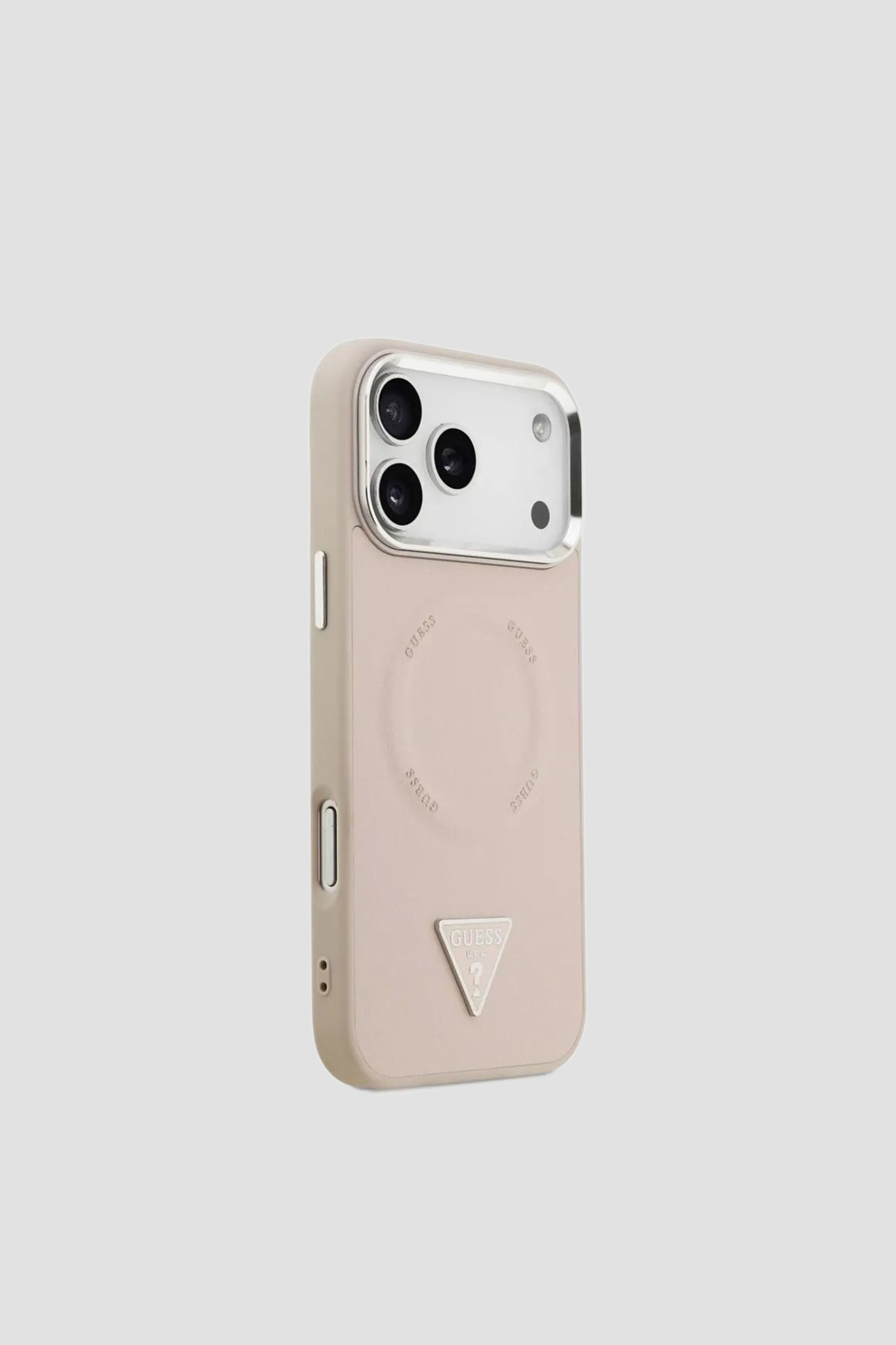 Пудровий чохол для телефону iPhone 17 Pro Max Guess GUHMP.17XPSDTSCMP;LOGO PINK
