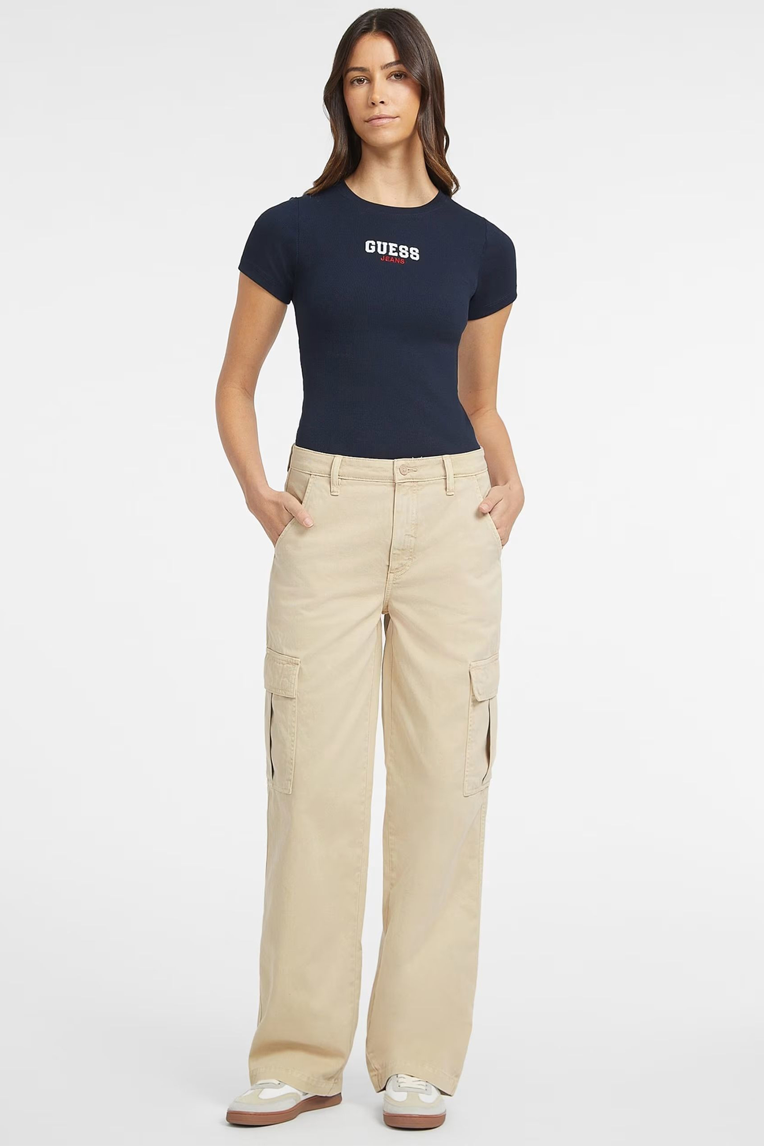 Женские бежевые карго Guess Jeans W4YB61.WGCV1;A117