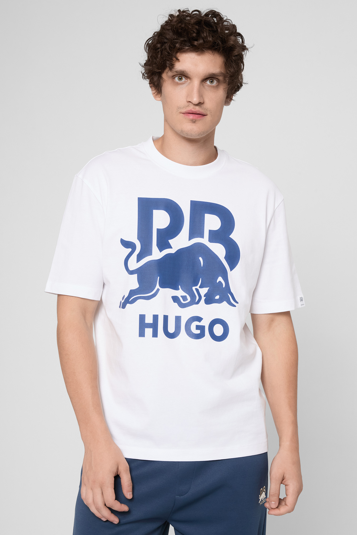 Мужская белая футболка HUGO x RB HUGO 50551836;100