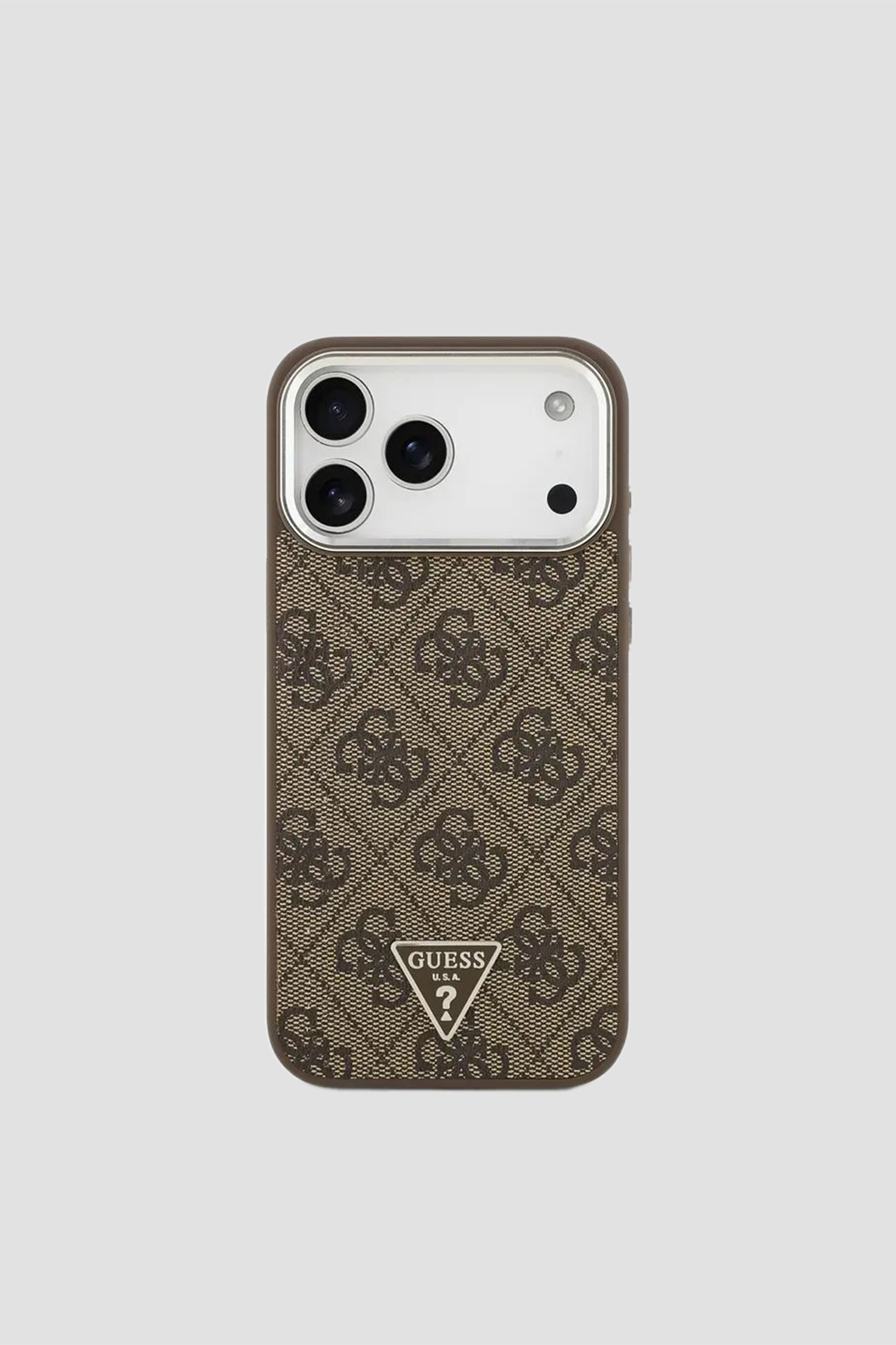 Коричневий чохол для телефону iPhone 17 Pro Max з візерунком Guess GUHMP.17XP4TSRCMW;LOGO BROWN
