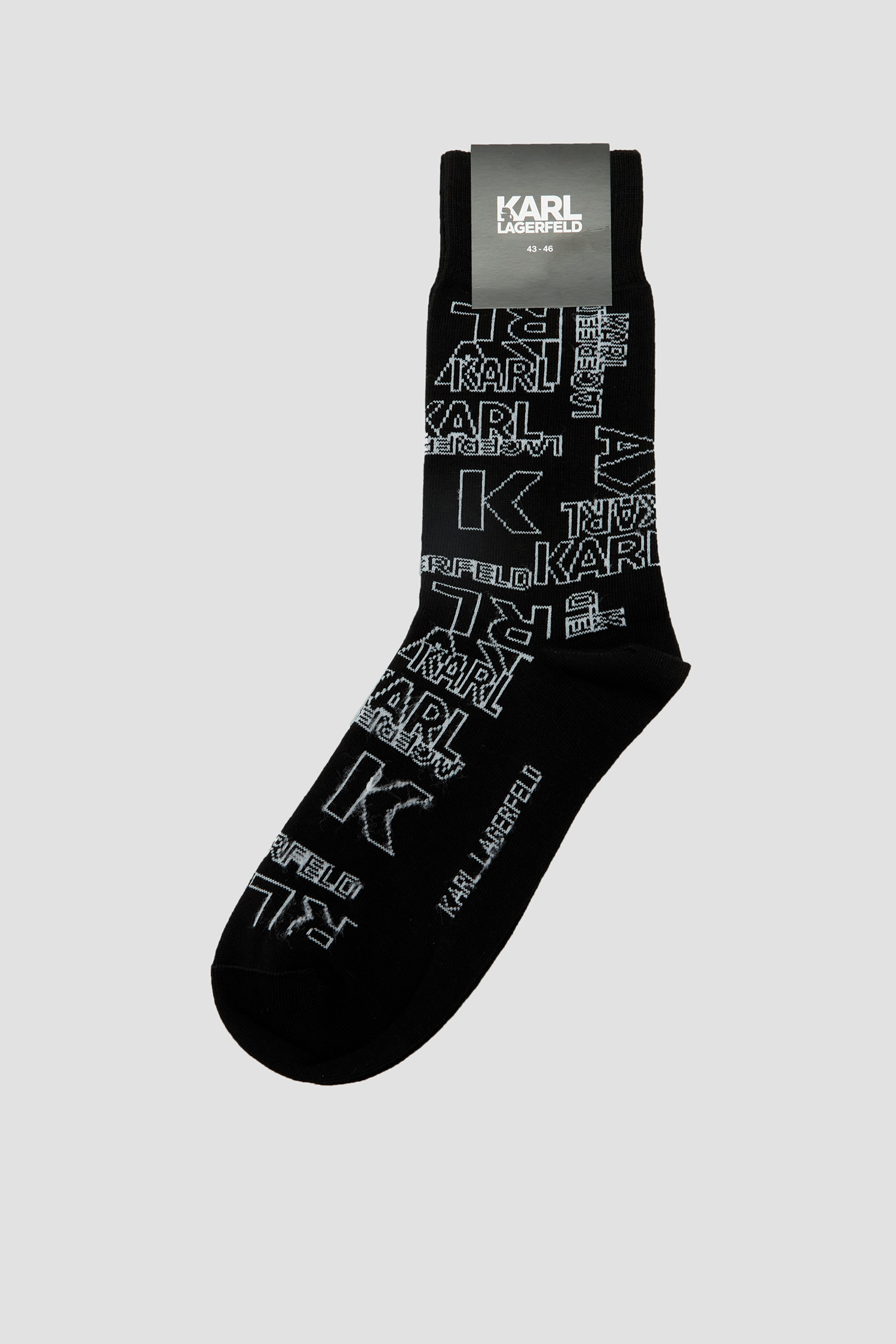 Чоловічі чорні шкарпетки з візерунком Karl Lagerfeld 541102.805513;991