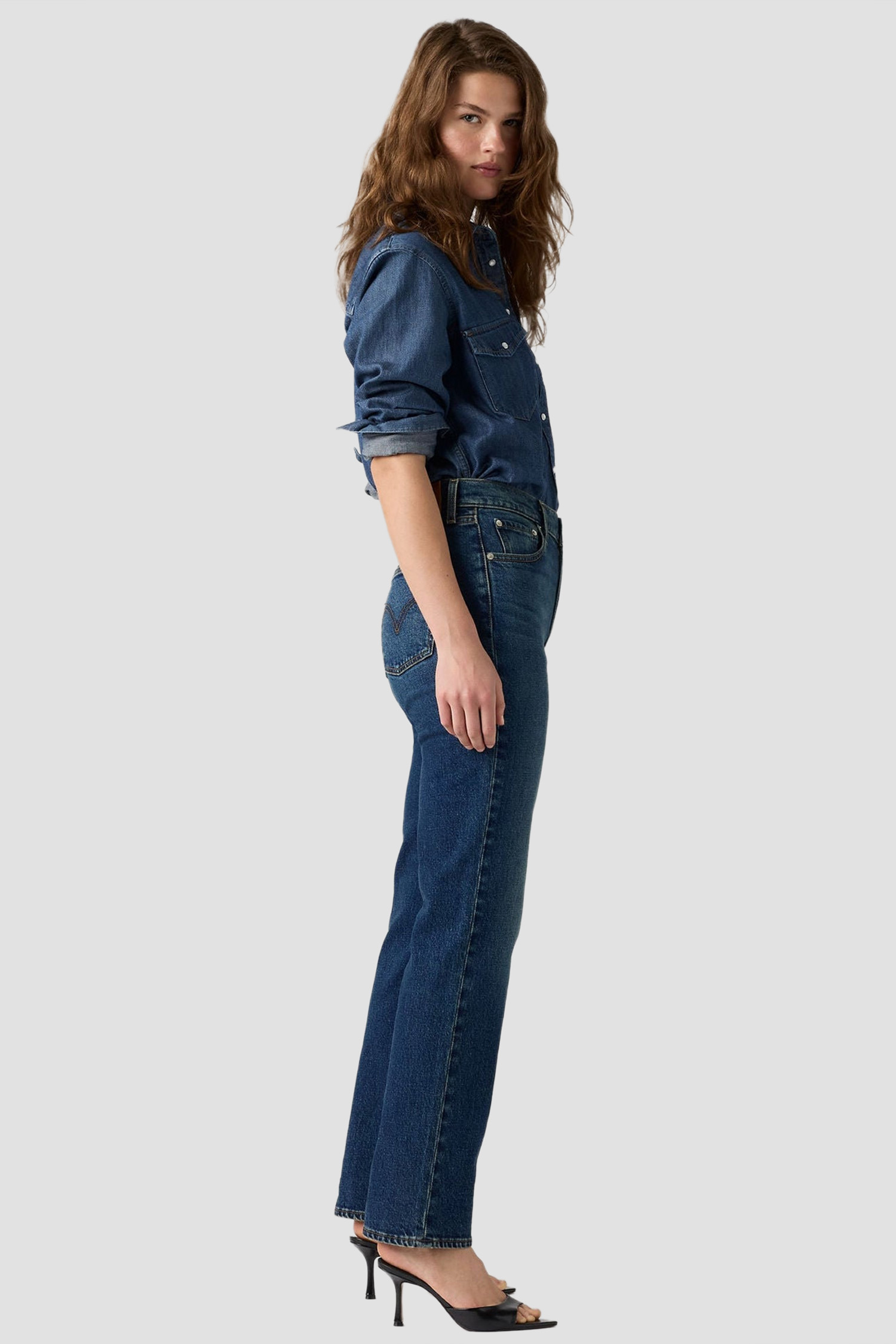 Женские темно-синие джинсы Ribcage Slim Levi’s® 0081W;0008