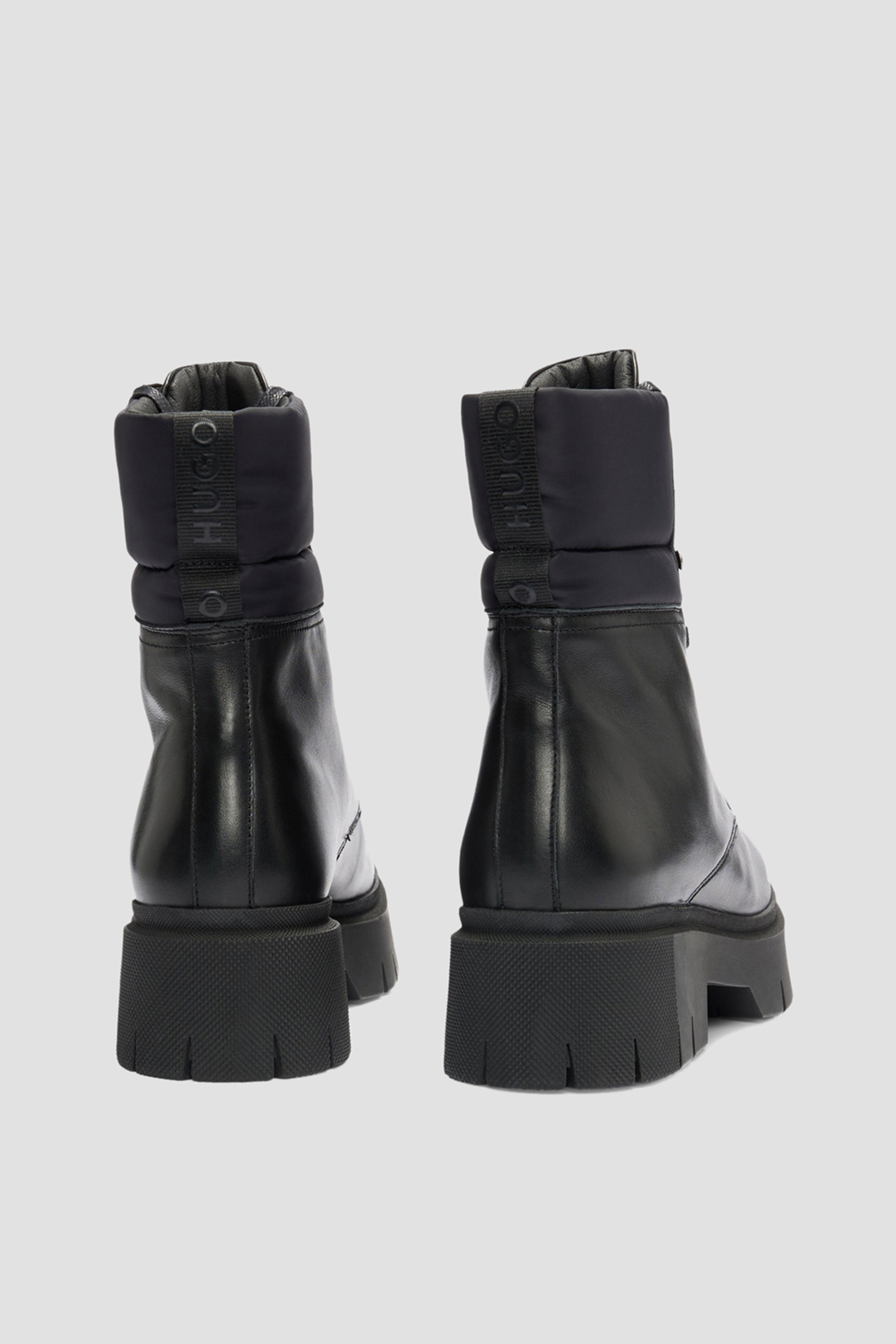 Женские черные кожаные ботинки HUGO 50504680;001