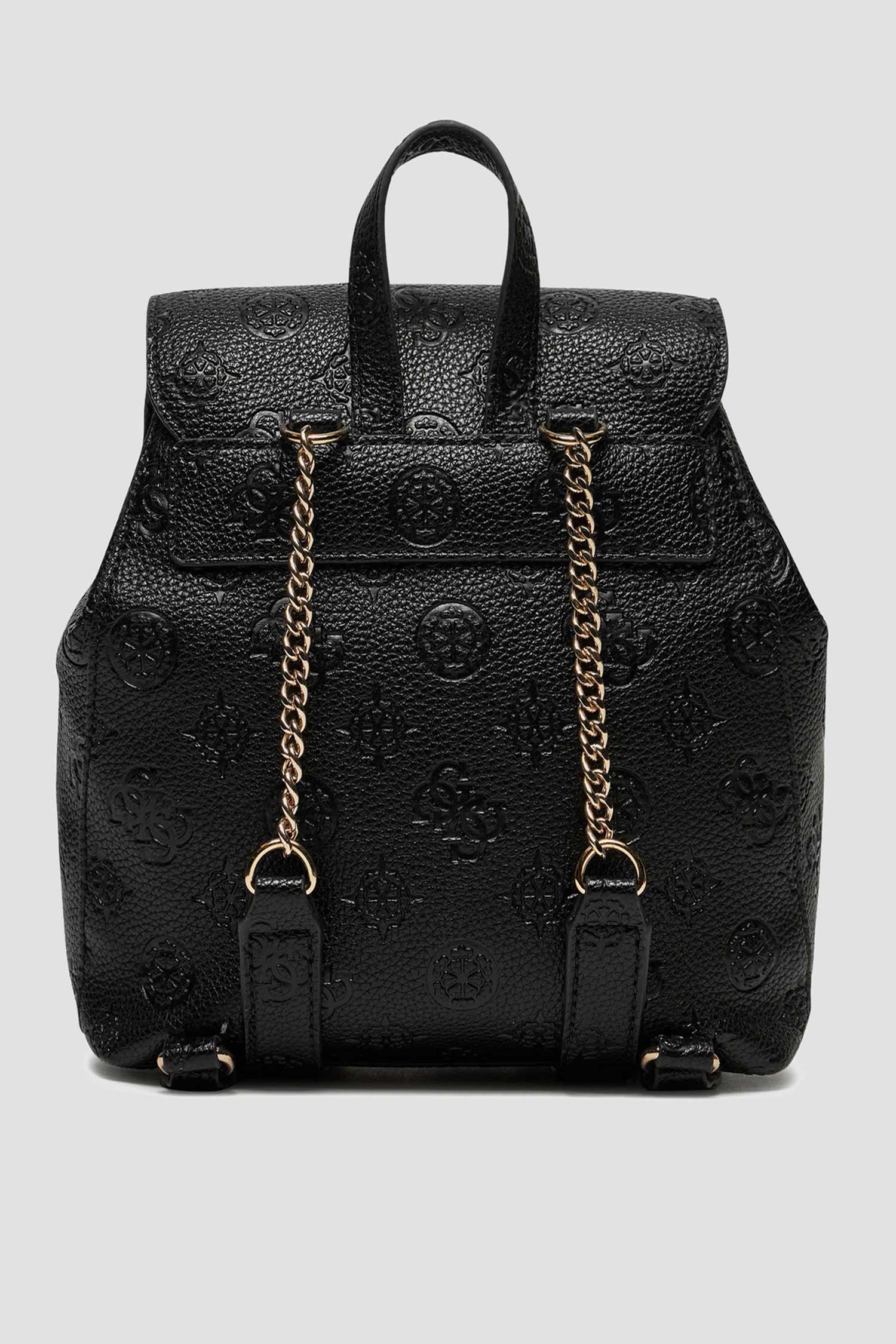 Женский черный рюкзак с узором Guess HWPG93.49310;BLA