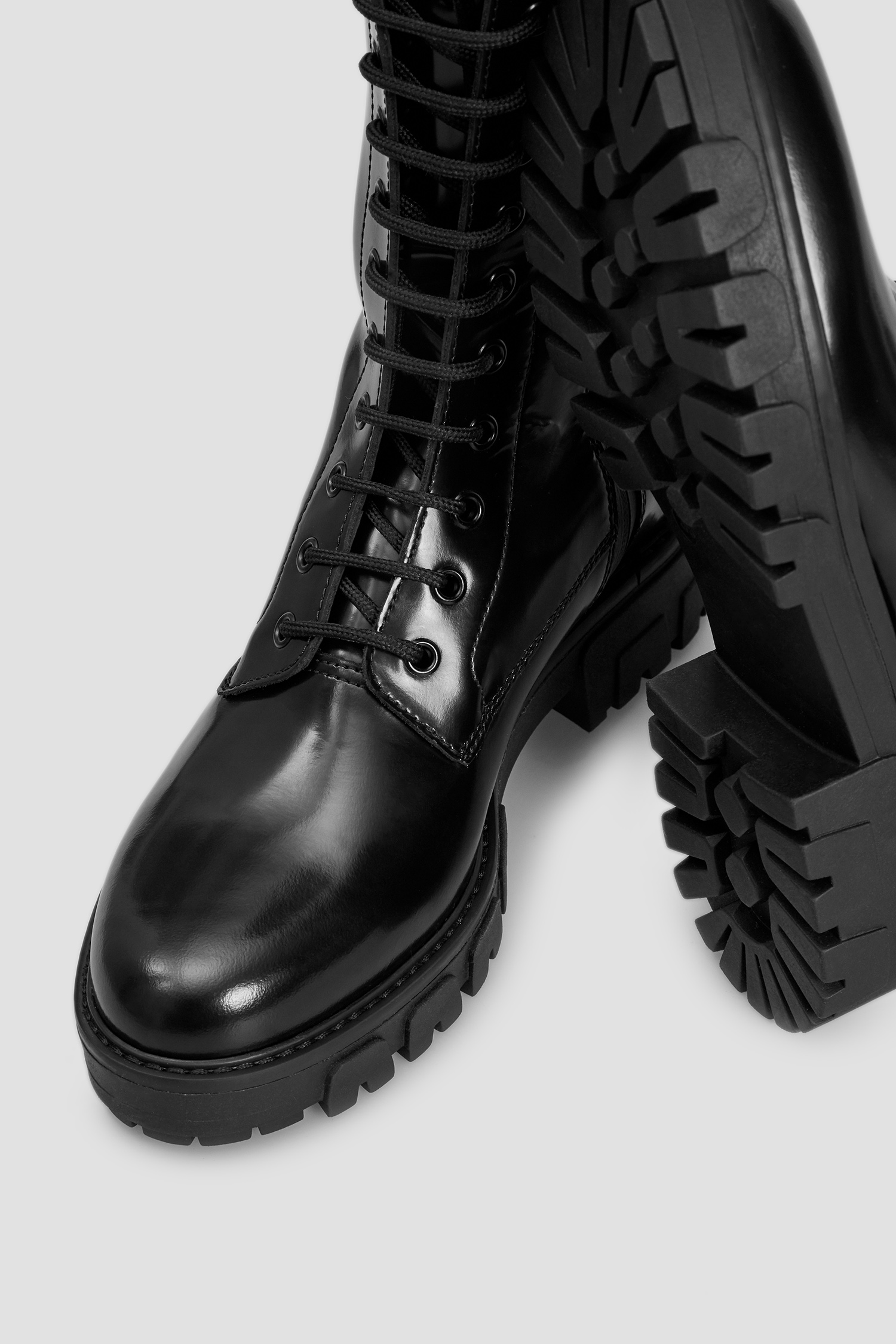 Женские черные кожаные сапоги HUGO 50461969;001