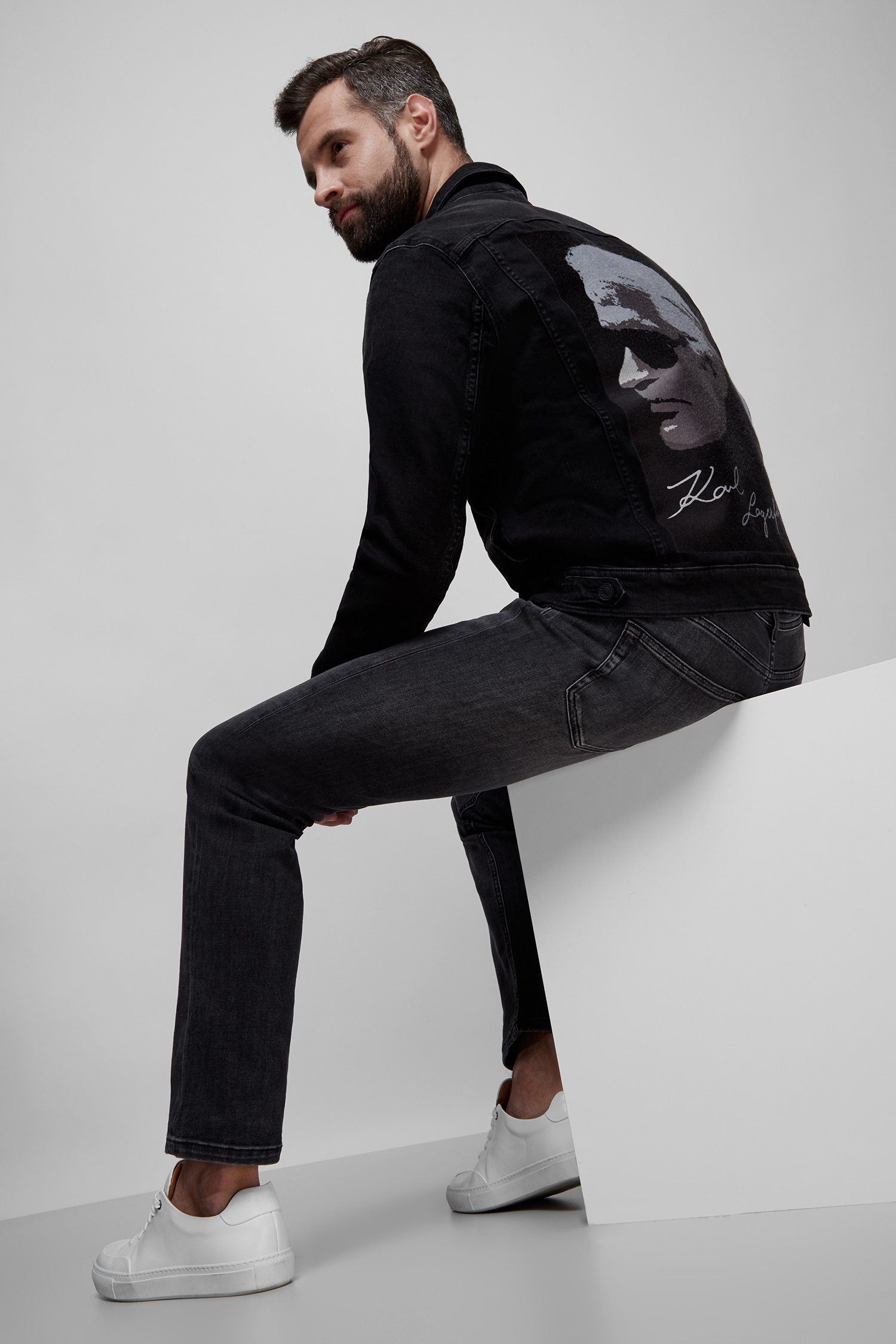 Чоловіча чорна джинсова куртка Karl Lagerfeld 512835.505801;990