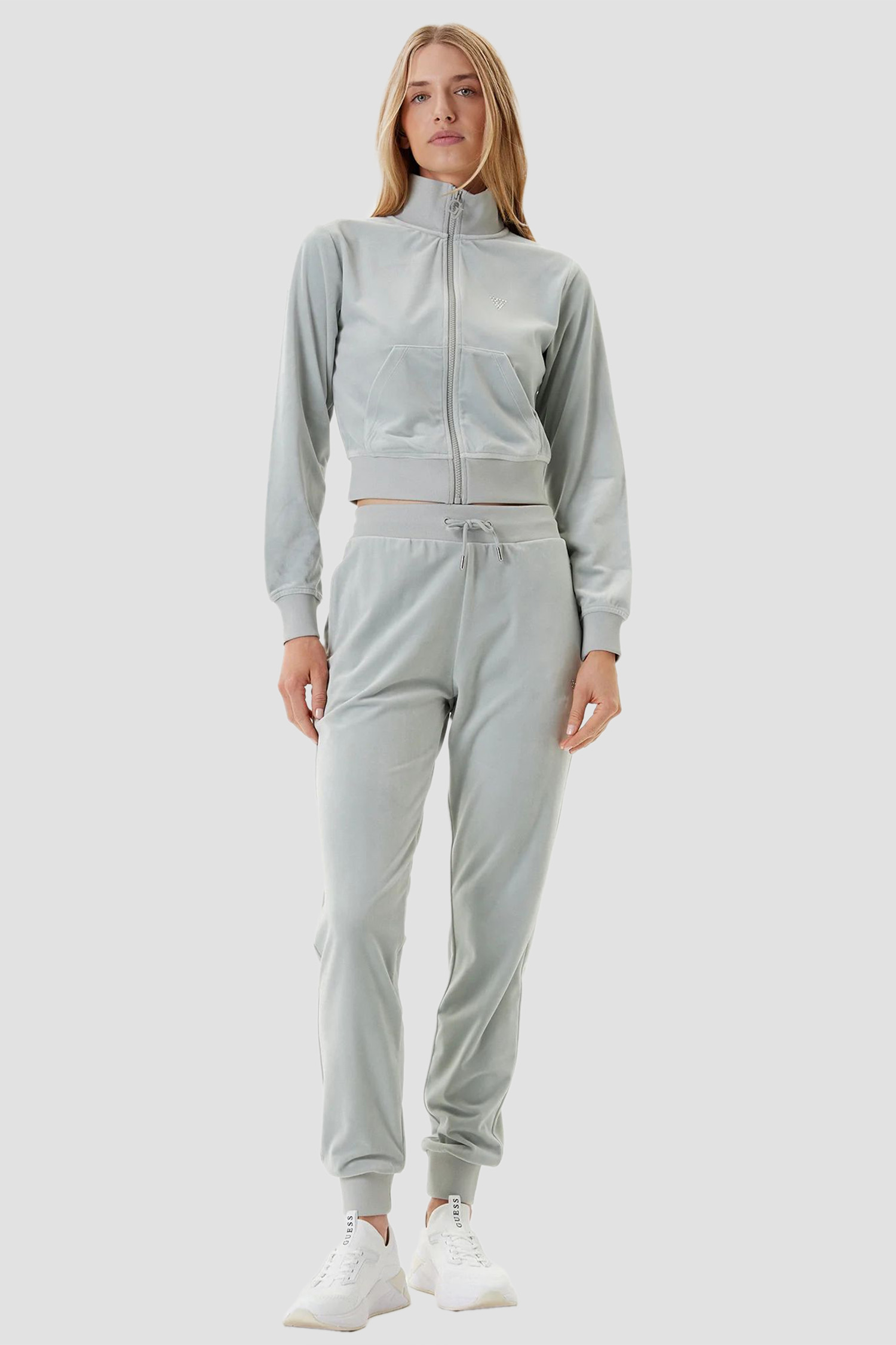 Жіноча м'ятна кофта на блискавці Guess V3BQ22.K0232;G8GA