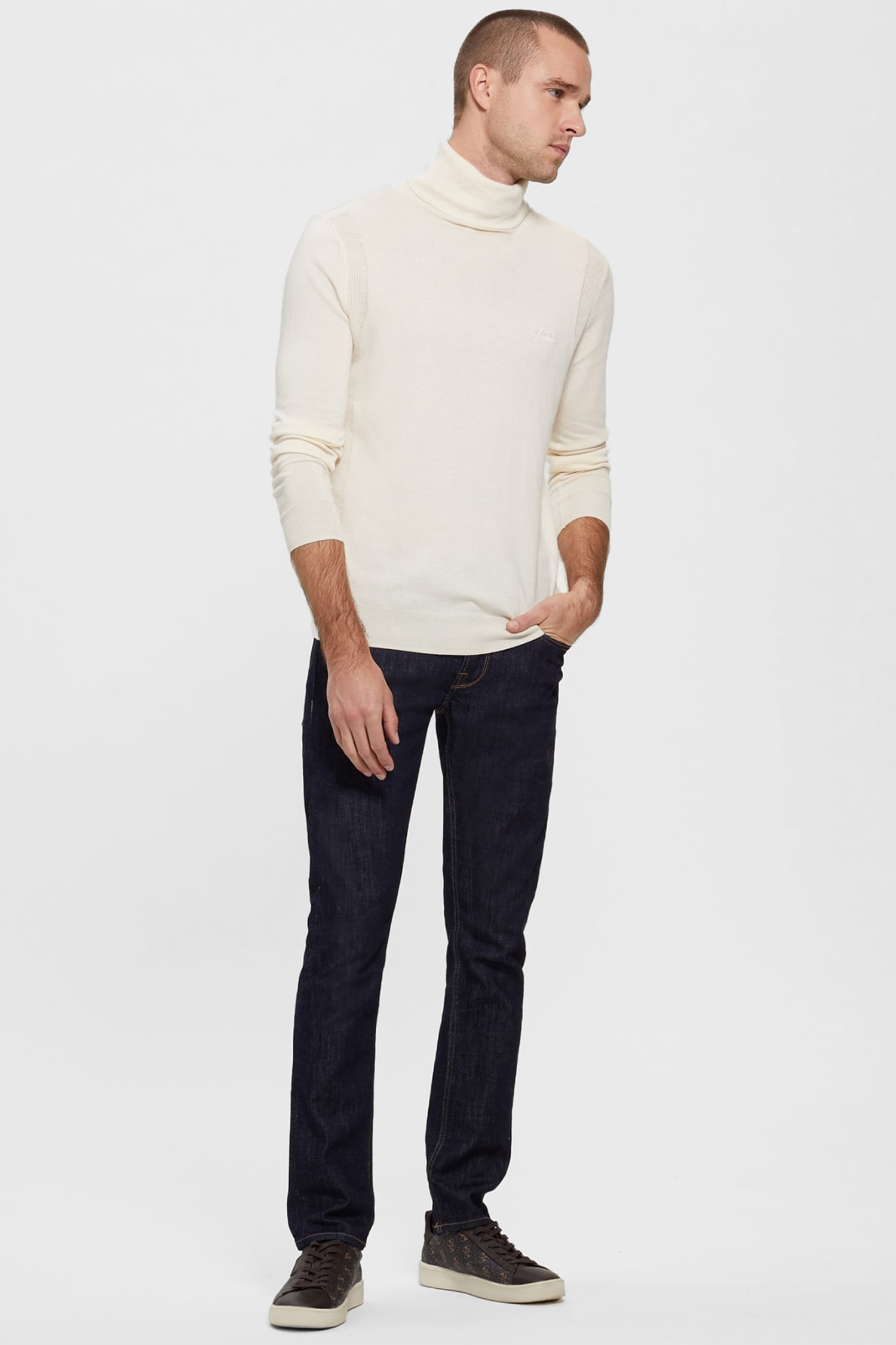 Чоловічий білий гольф Guess M2BR08.Z3142;G293