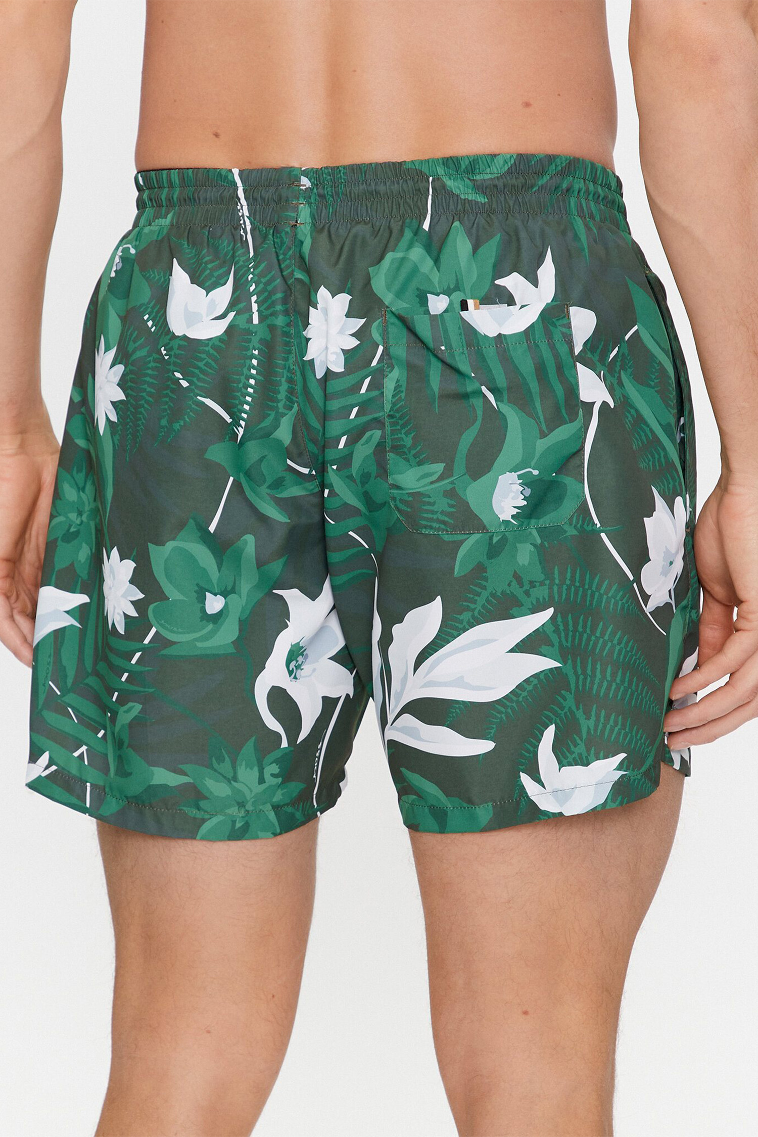 Мужские зеленые плавательные шорты с узором BOSS 50508844;348