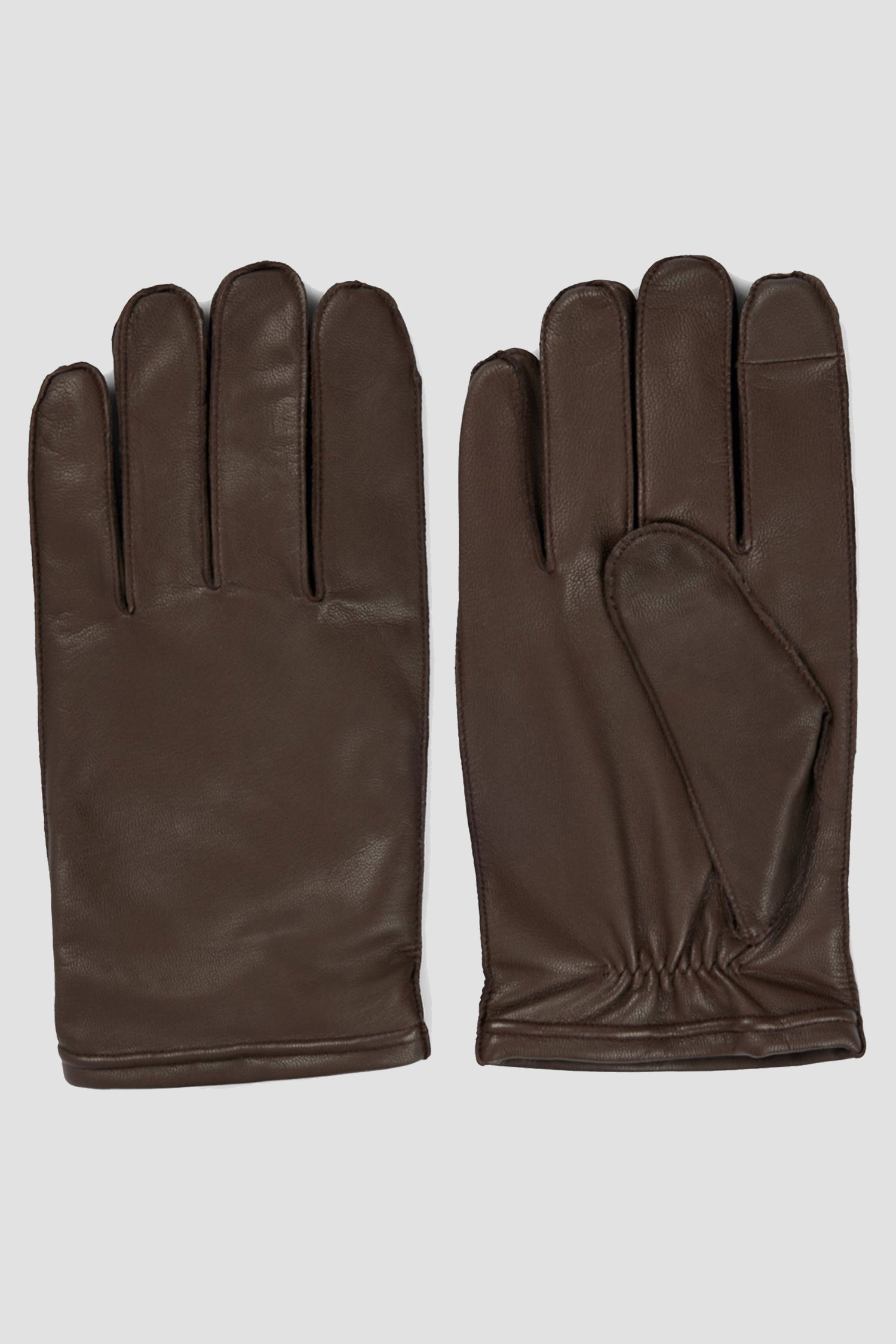 Мужские коричневые кожаные перчатки BOSS 50496740;361