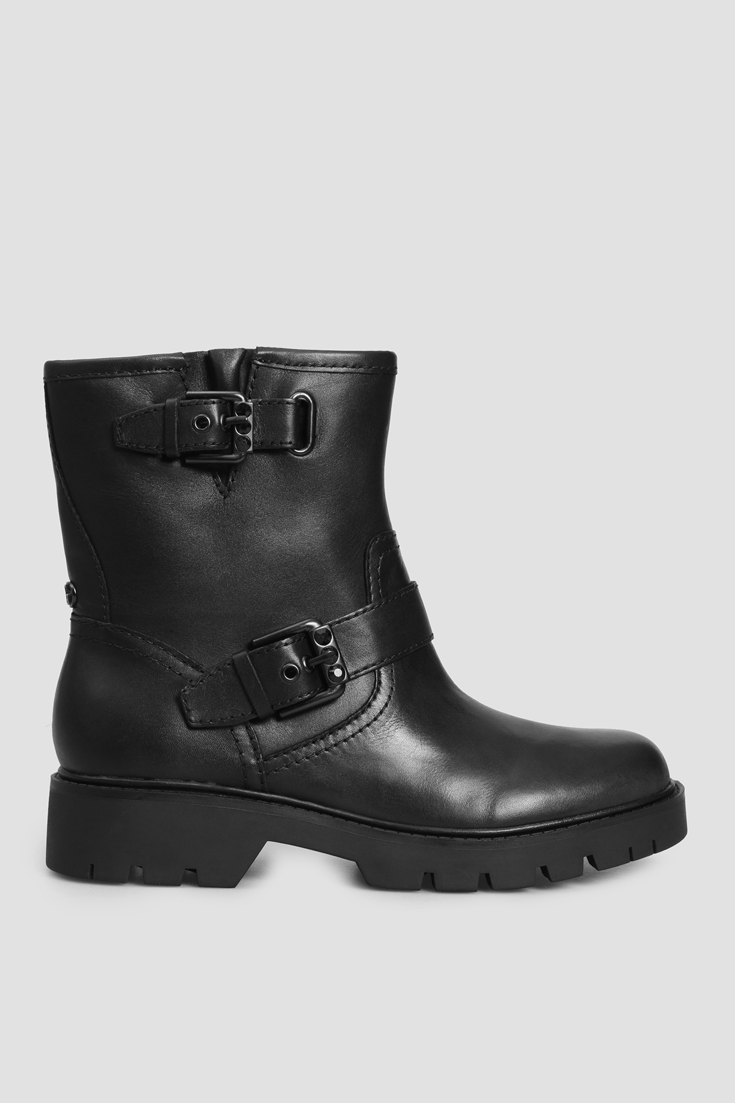 Черные кожаные ботинки для девушек Guess FL8RAH.LEA10;BLACK