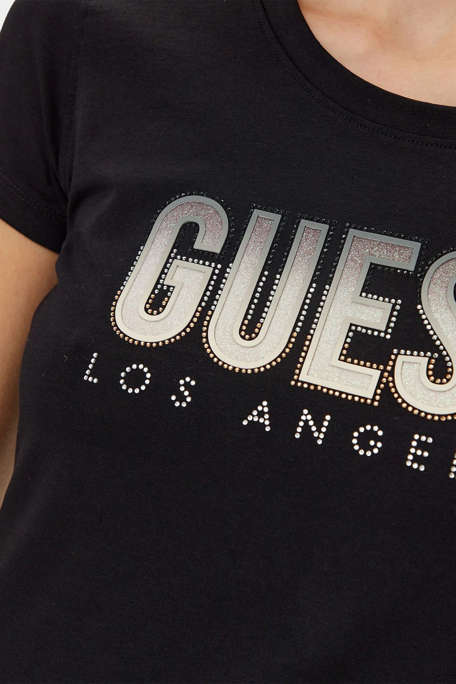 Жіноча чорна футболка Guess W5GI14.J1314;JBLK