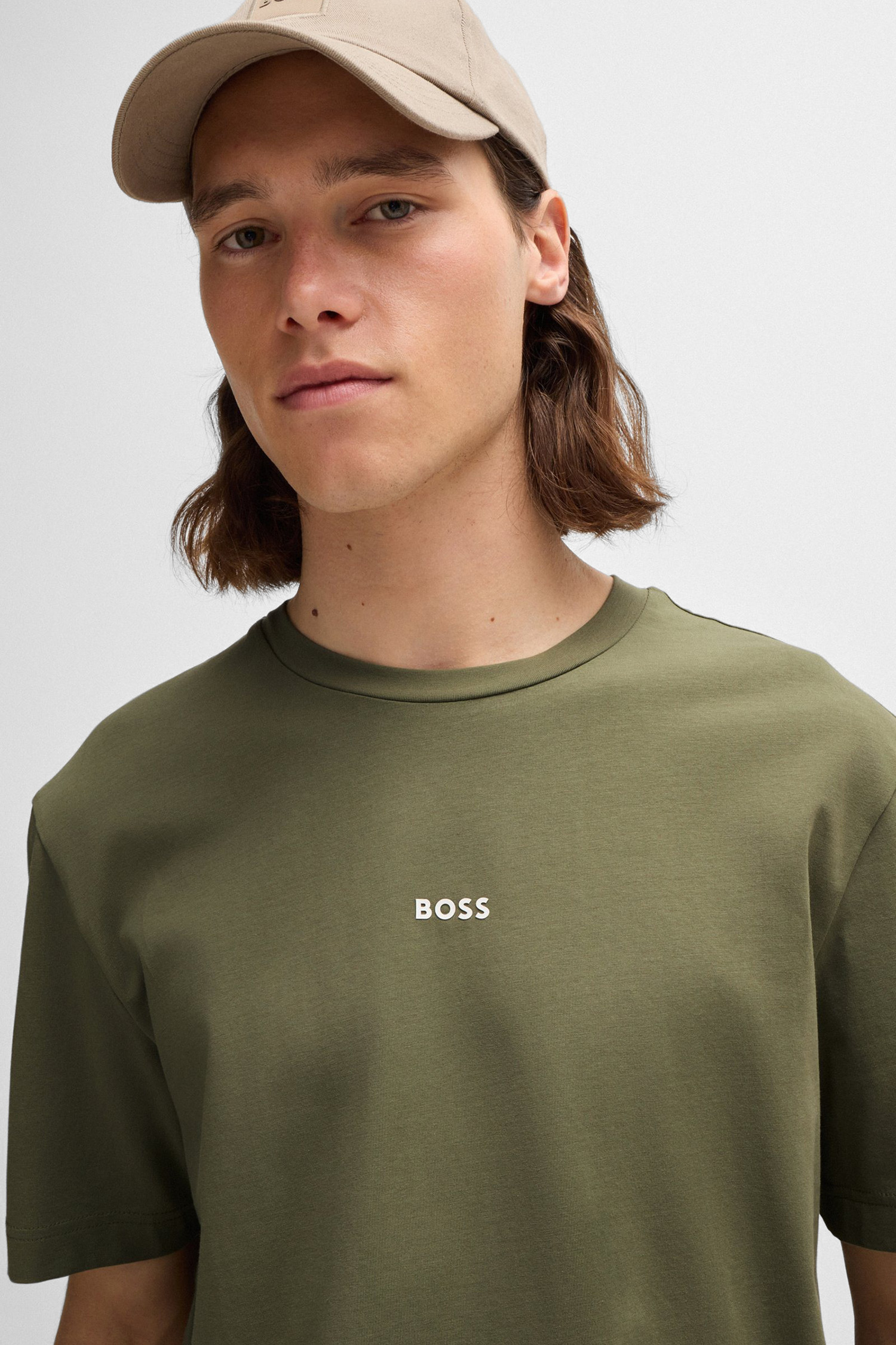 Мужская зеленая футболка BOSS 50473278;349