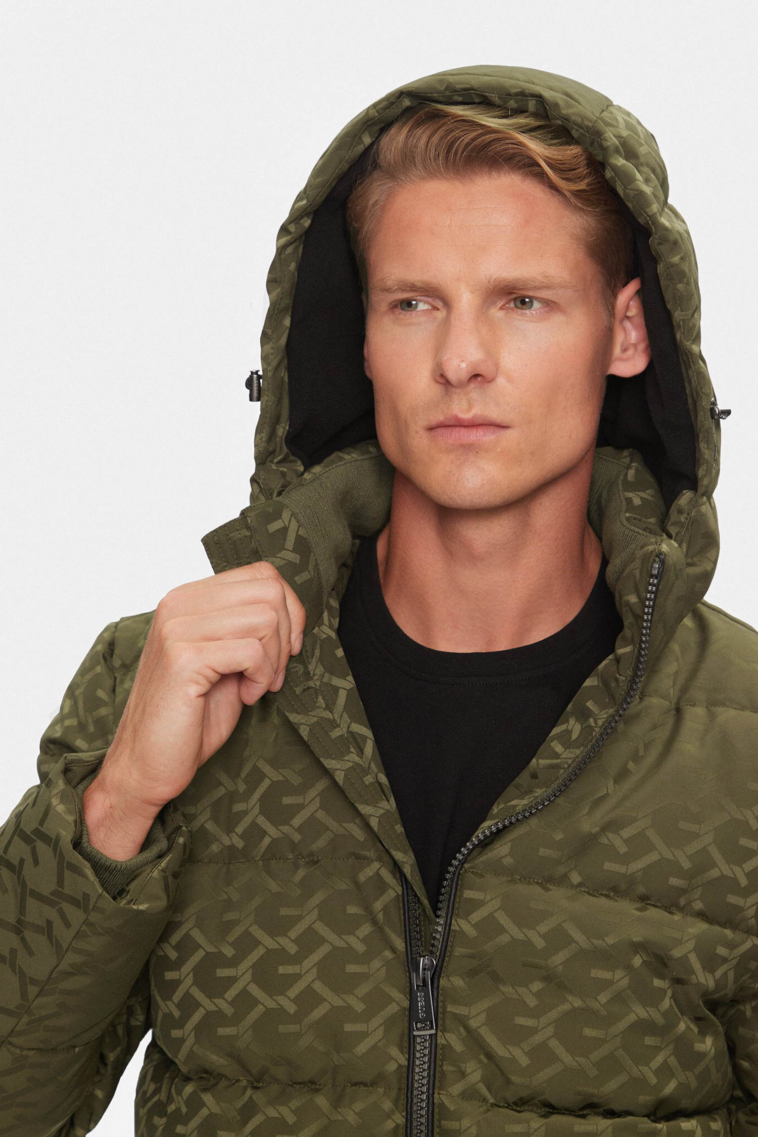 Чоловіча зелена куртка з візерунком Guess M4BL42.WG9L2;F8LA