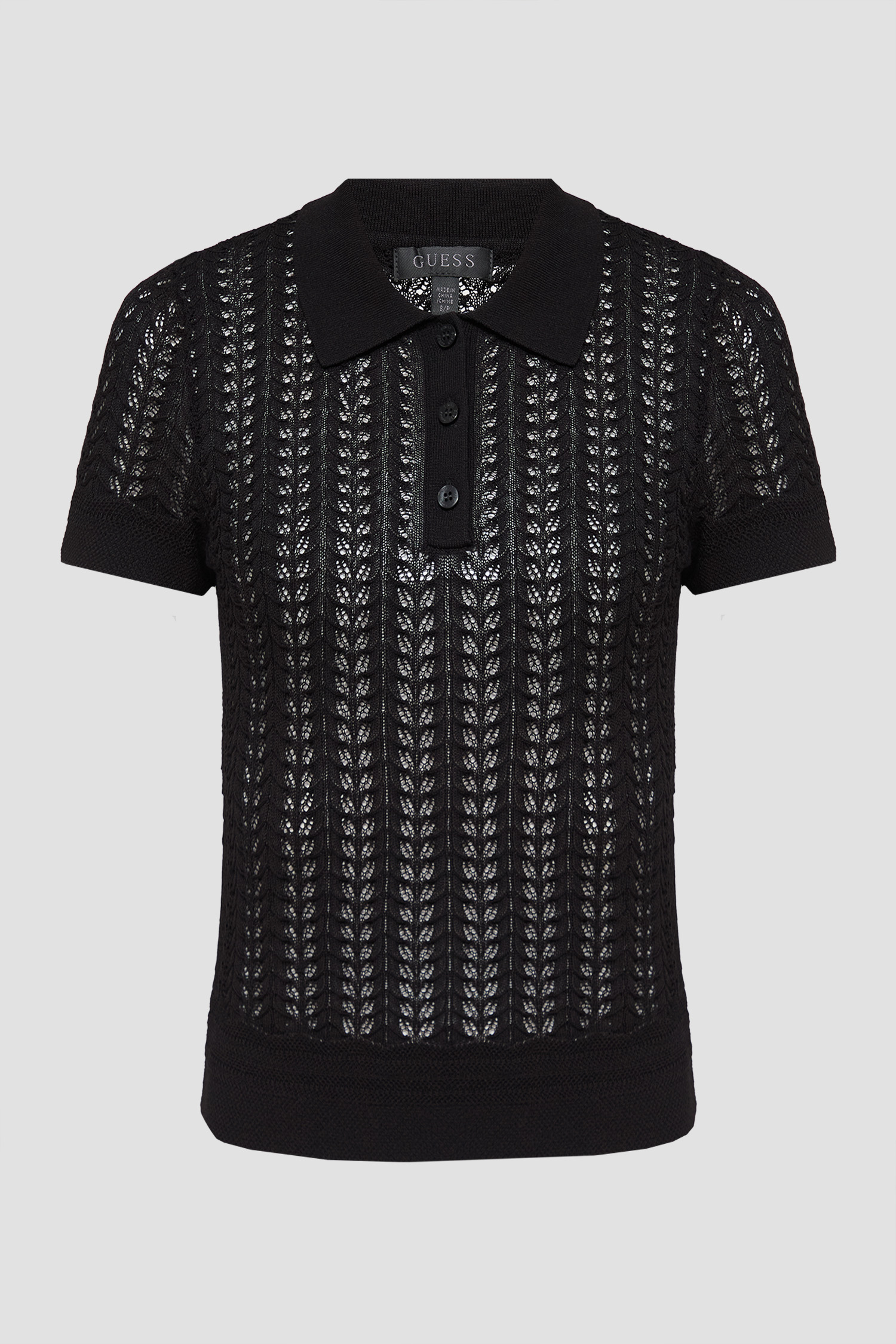 Жіноче чорне поло Guess W6GR25.Z0672;JBLK