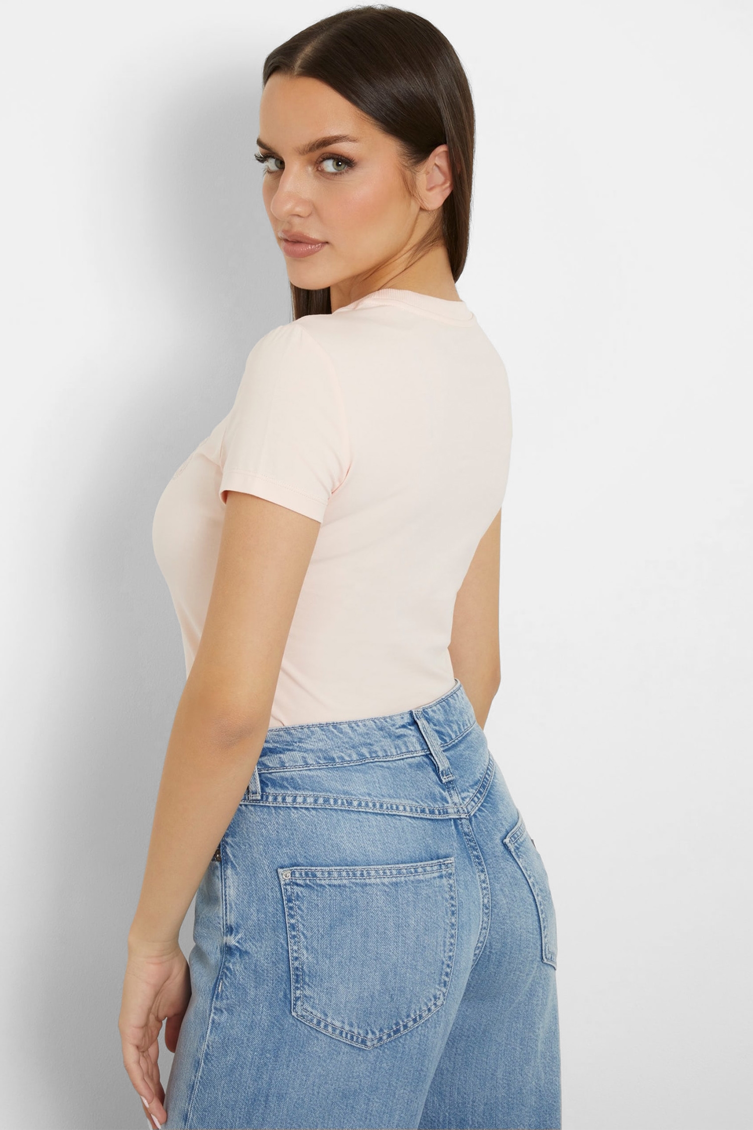 Женская розовая футболка Guess W4GI14.J1314;G6K8