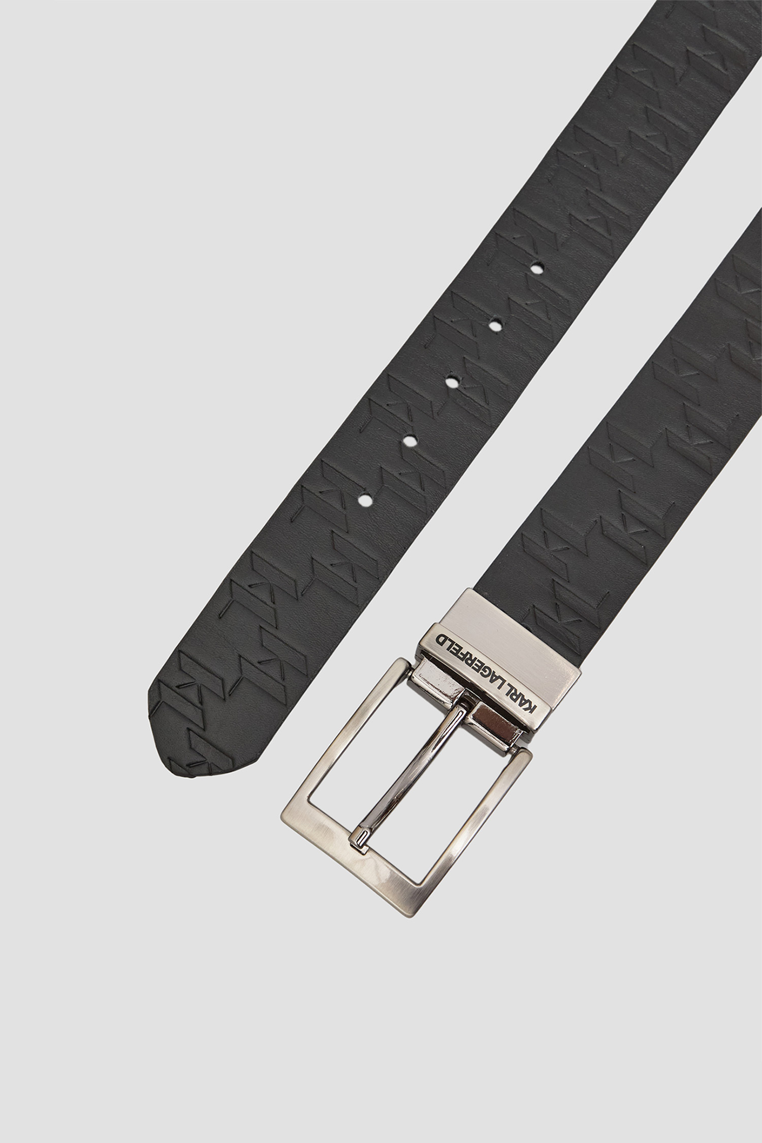 Мужской черный кожаный двусторонний ремень Karl Lagerfeld 551454.815300;990