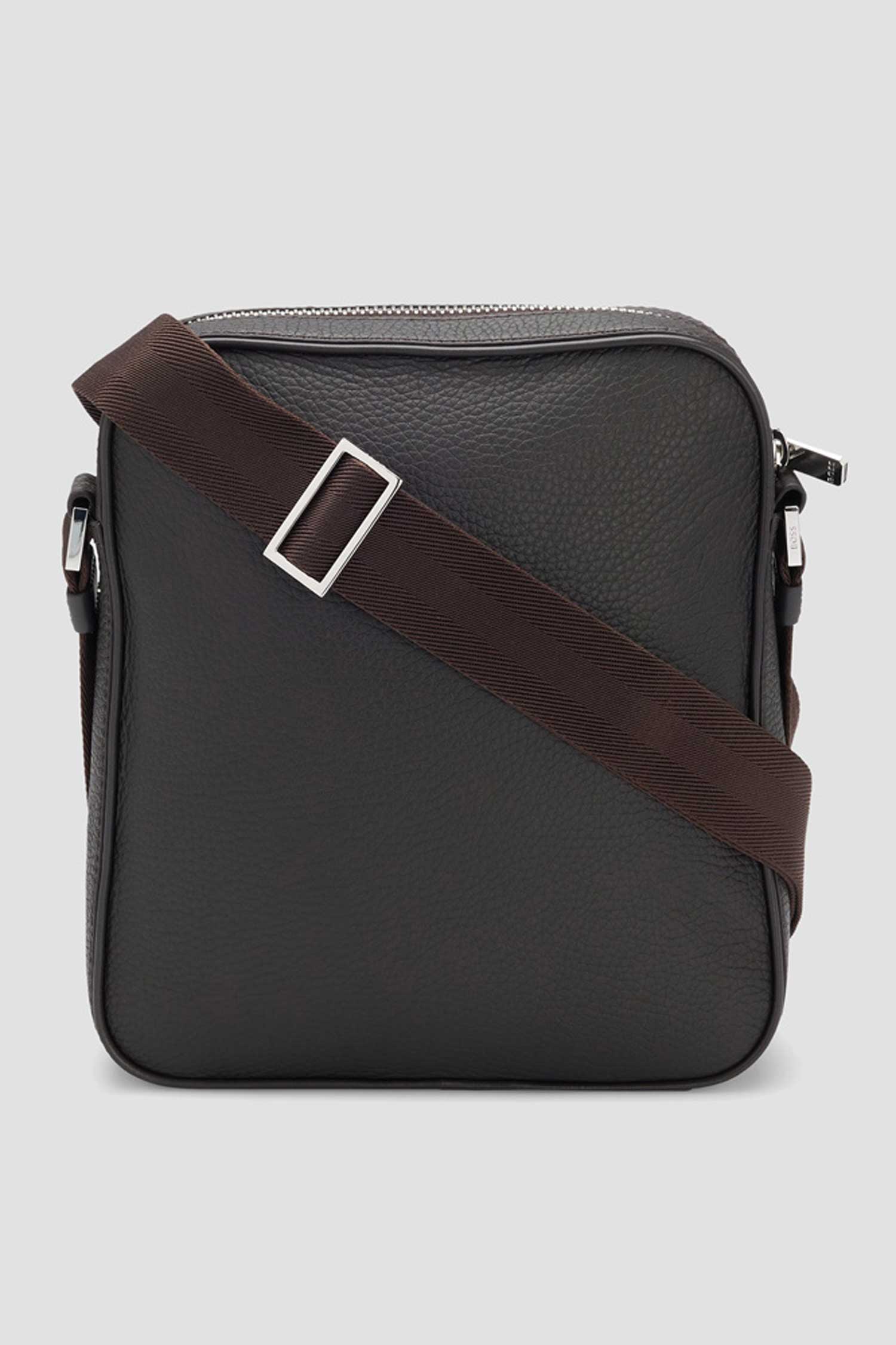 Мужская темно-коричневая кожаная сумка BOSS 50529288;203