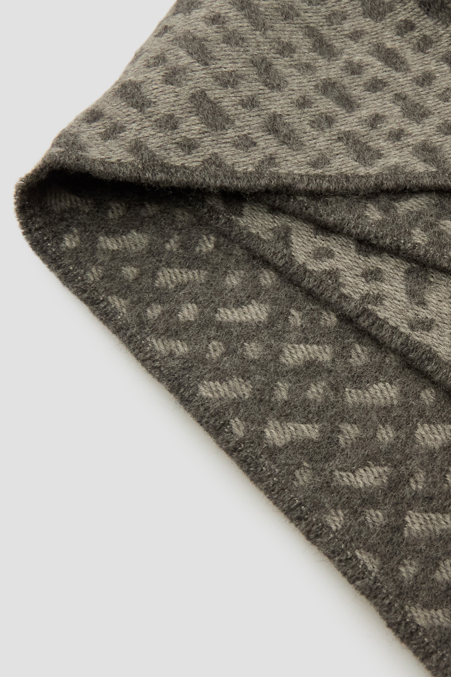 Мужской серый шерстяной шарф с узором BOSS 50549851;030