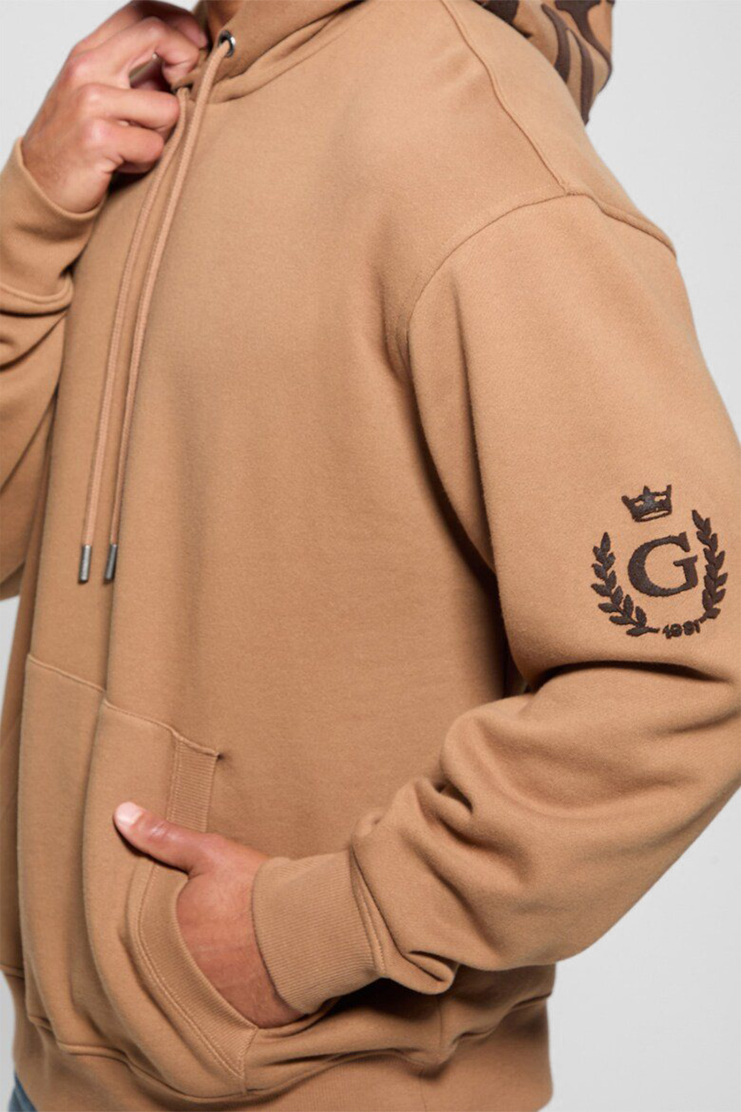 Мужское бежевое худи Guess M4BQ05.KBJ31;G1R4
