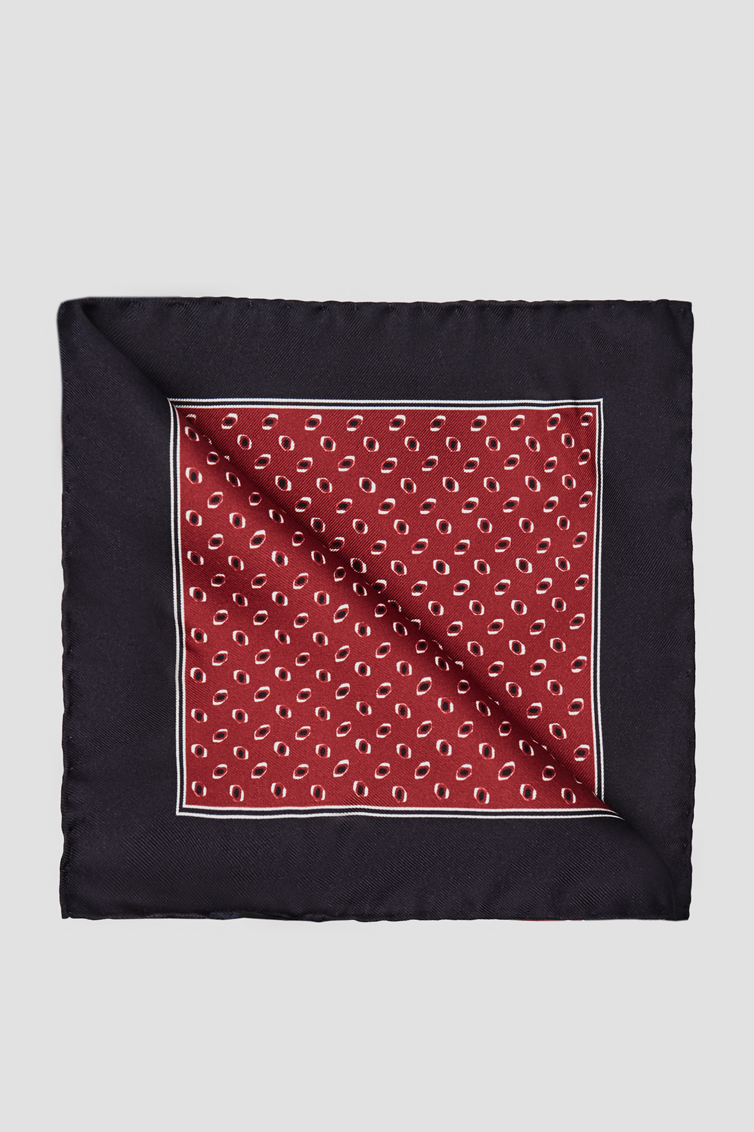 Мужской бордовый шелковый платок с принтом BOSS 50448439;609