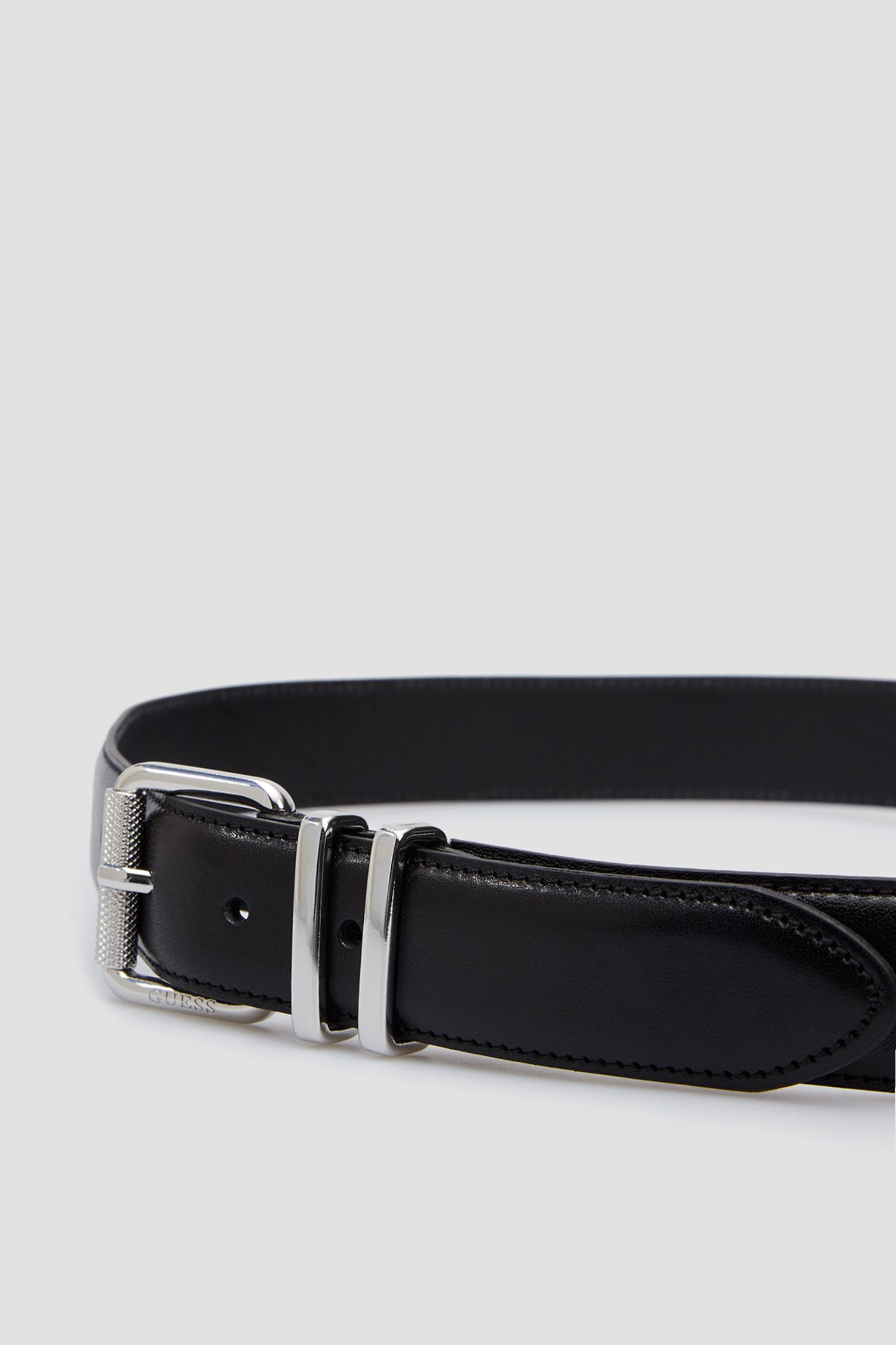 Мужской черный кожаный ремень Guess BM7350.VIN35;BLA