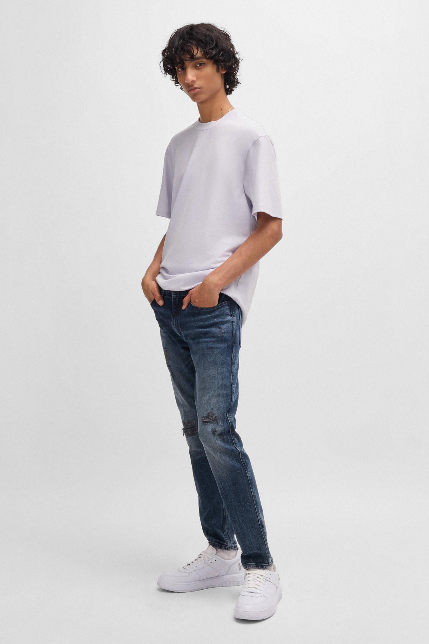 Мужская светло-серая футболка HUGO 50488330;537