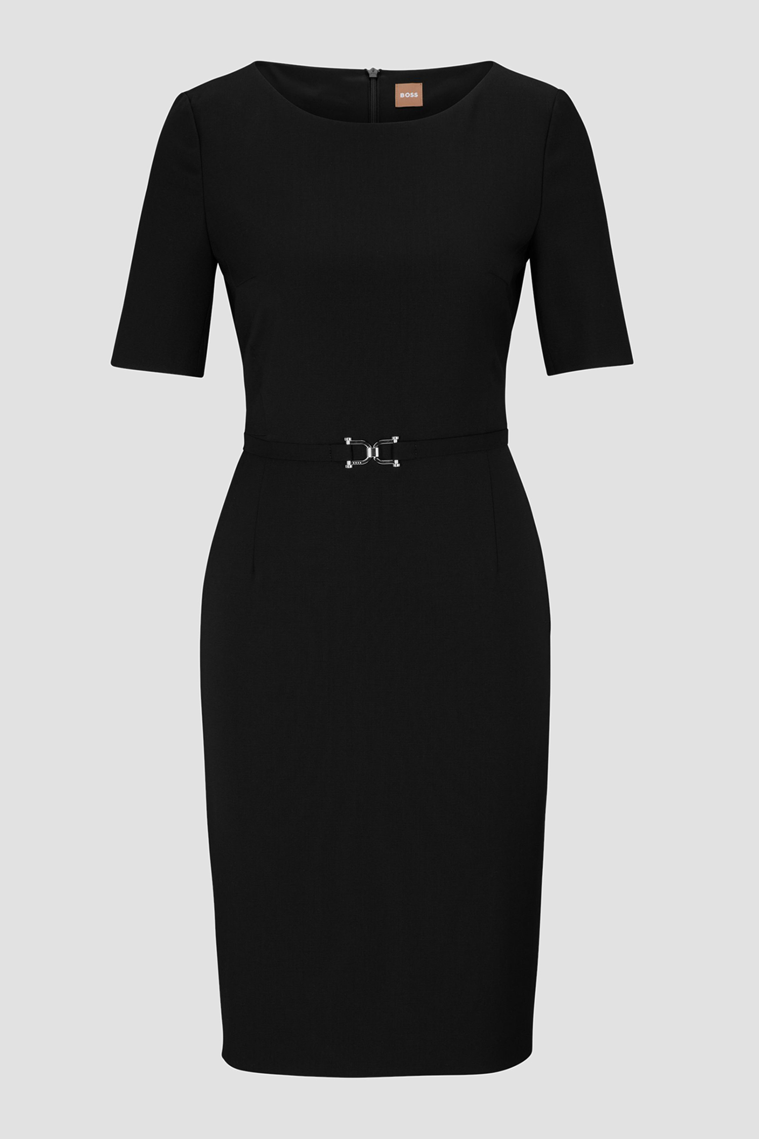 Жіноча чорна вовняна сукня BOSS 50490041;001