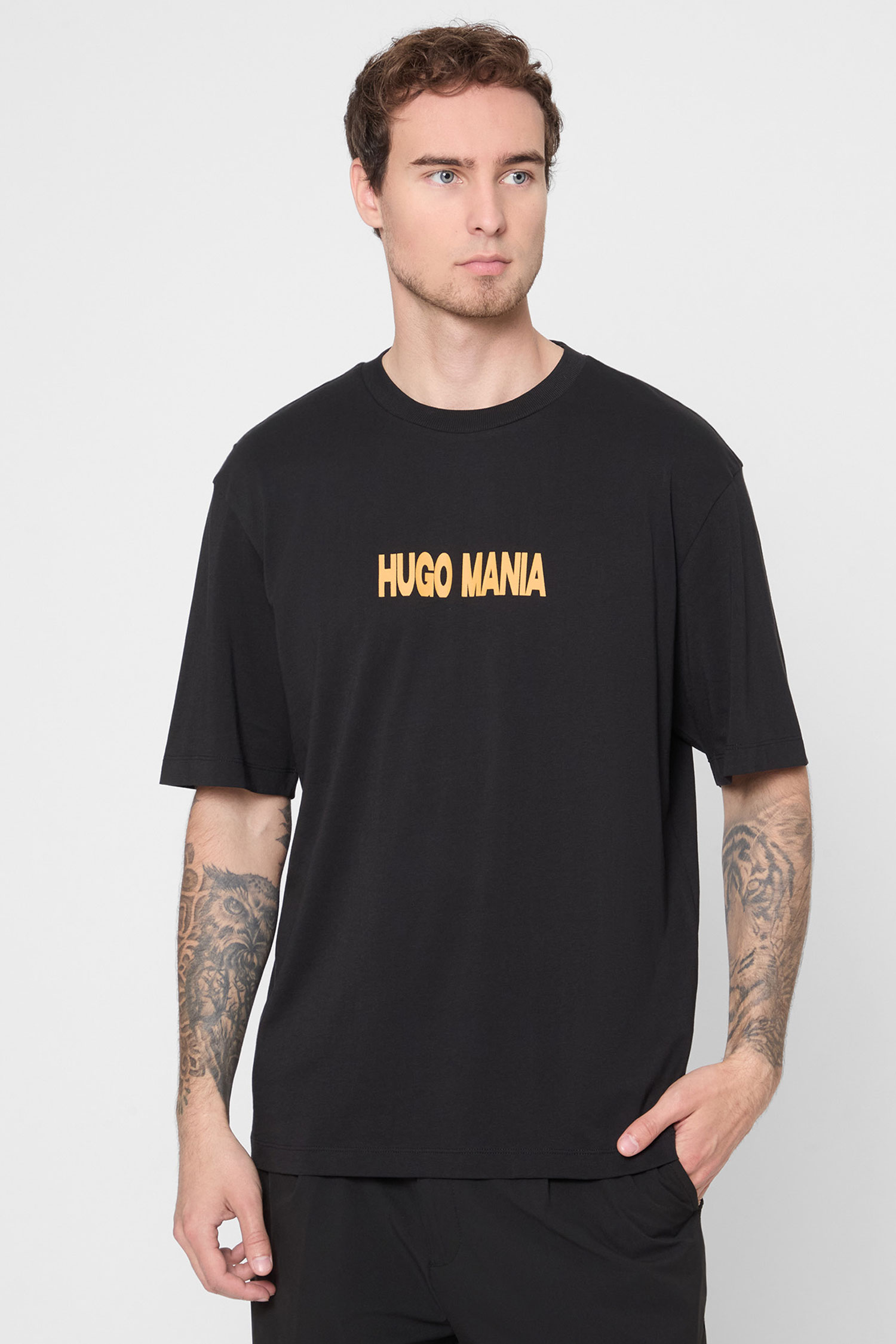 Мужская черная футболка HUGO BLUE 50543483;001