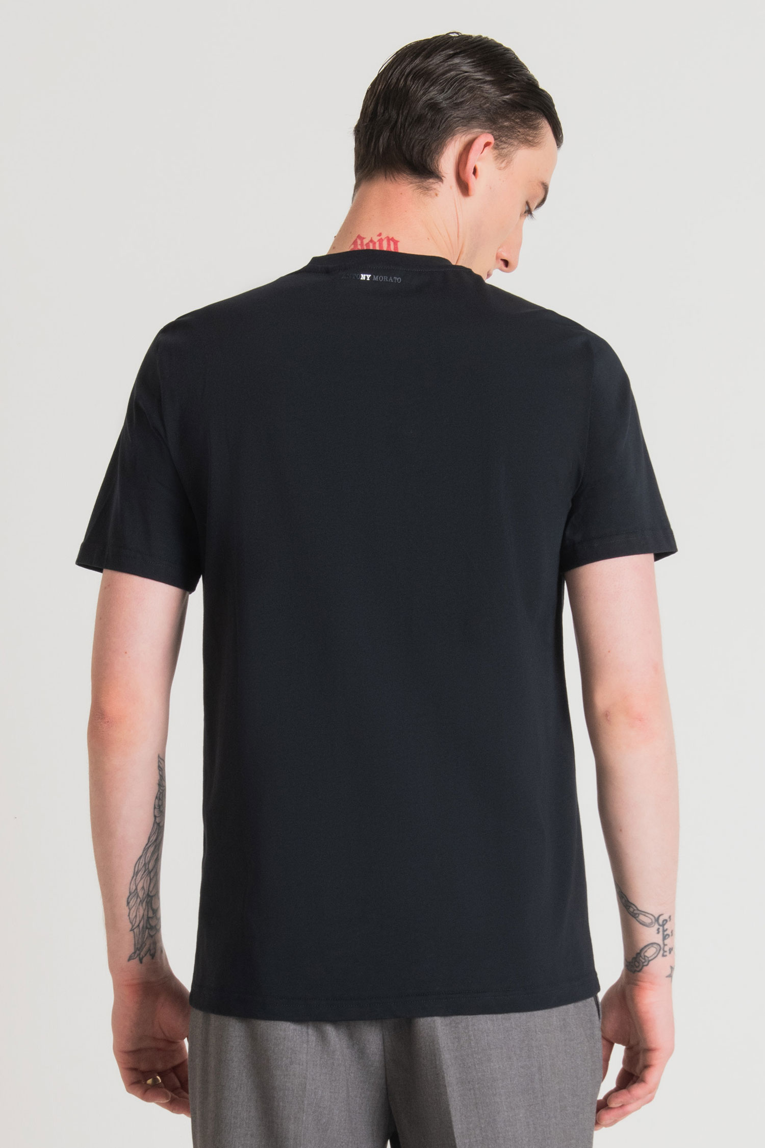 Мужская черная футболка Antony Morato MMKS02315.FA100240;7073