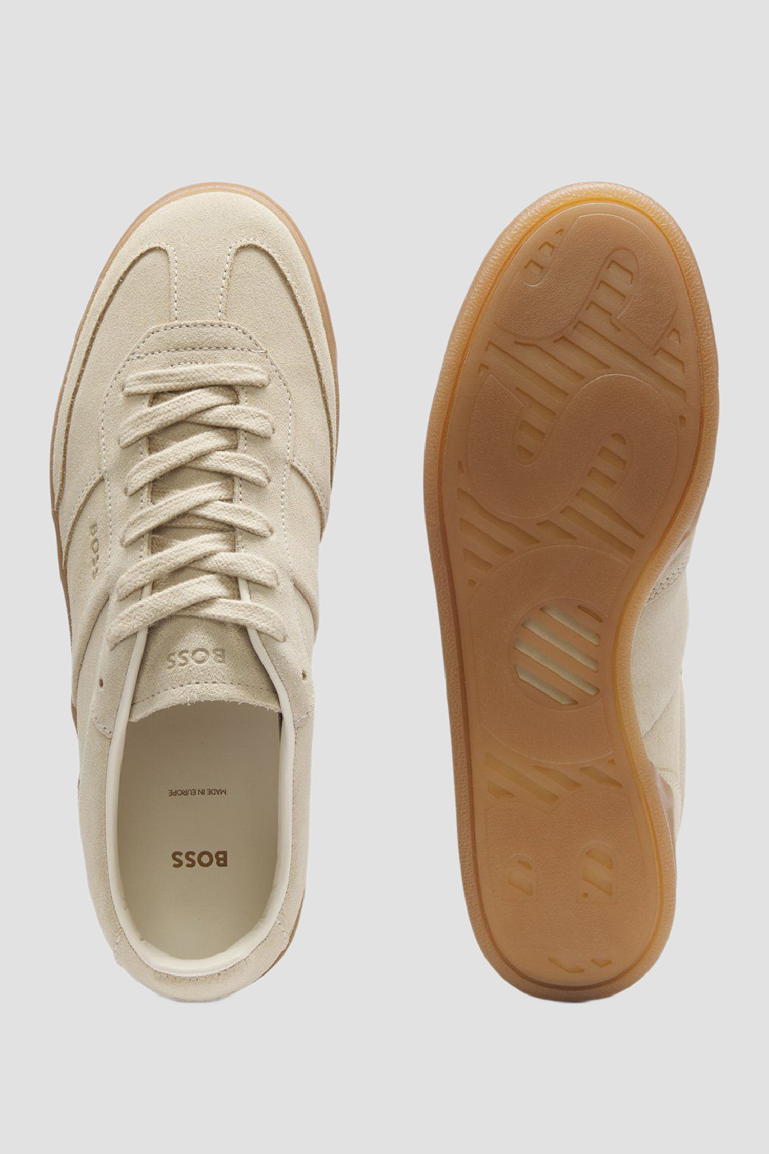 Жіночі бежеві замшеві снікерси BOSS 50536645;275