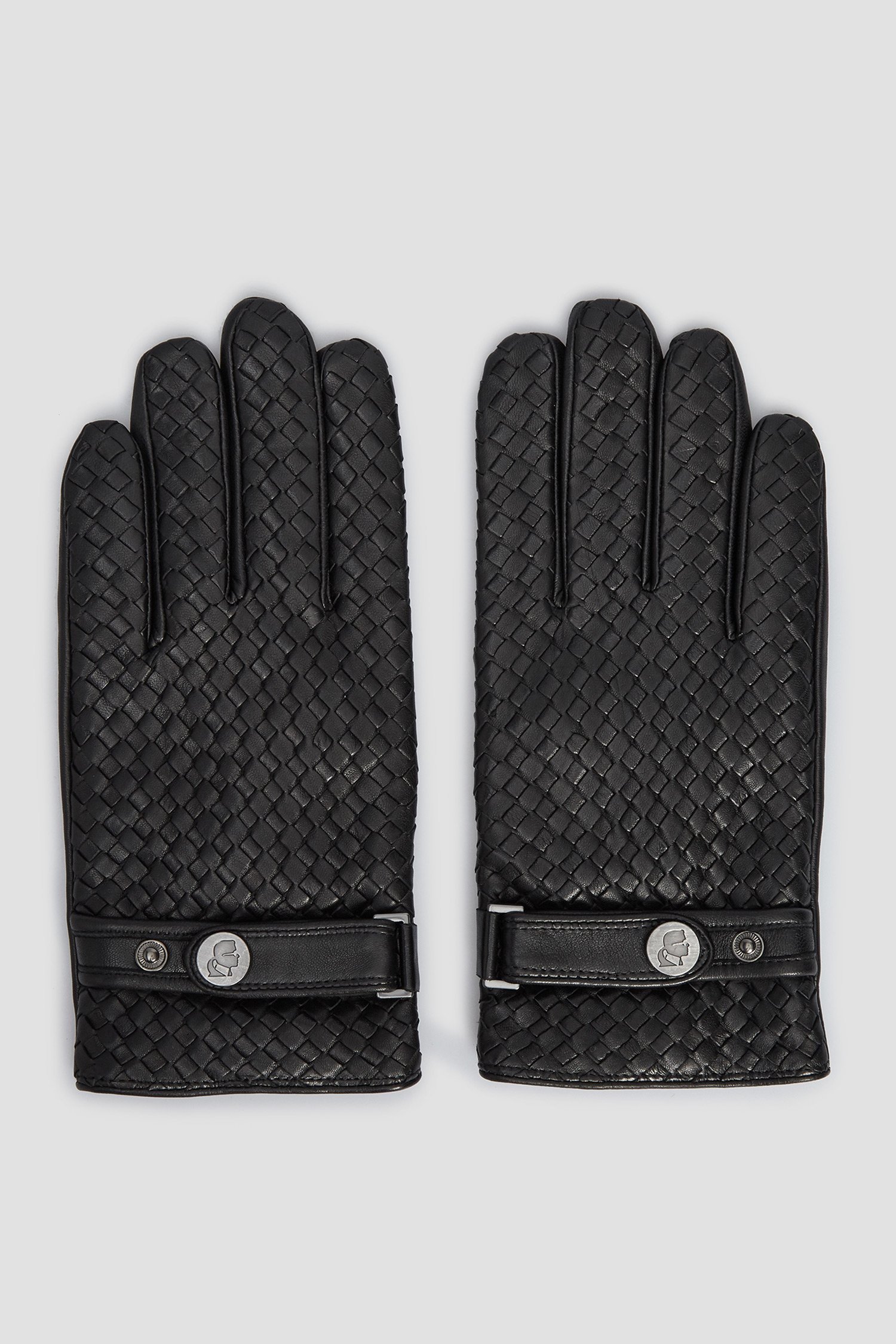 Мужские черные кожаные перчатки Karl Lagerfeld 502440.815400;990