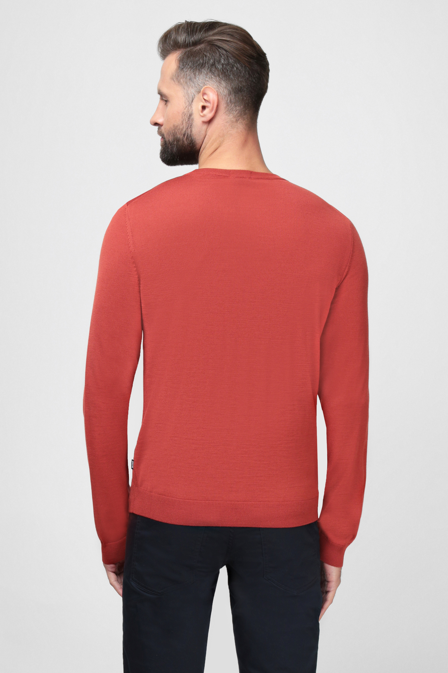 Мужской терракотовый шерстяной джемпер BOSS 50378575;611