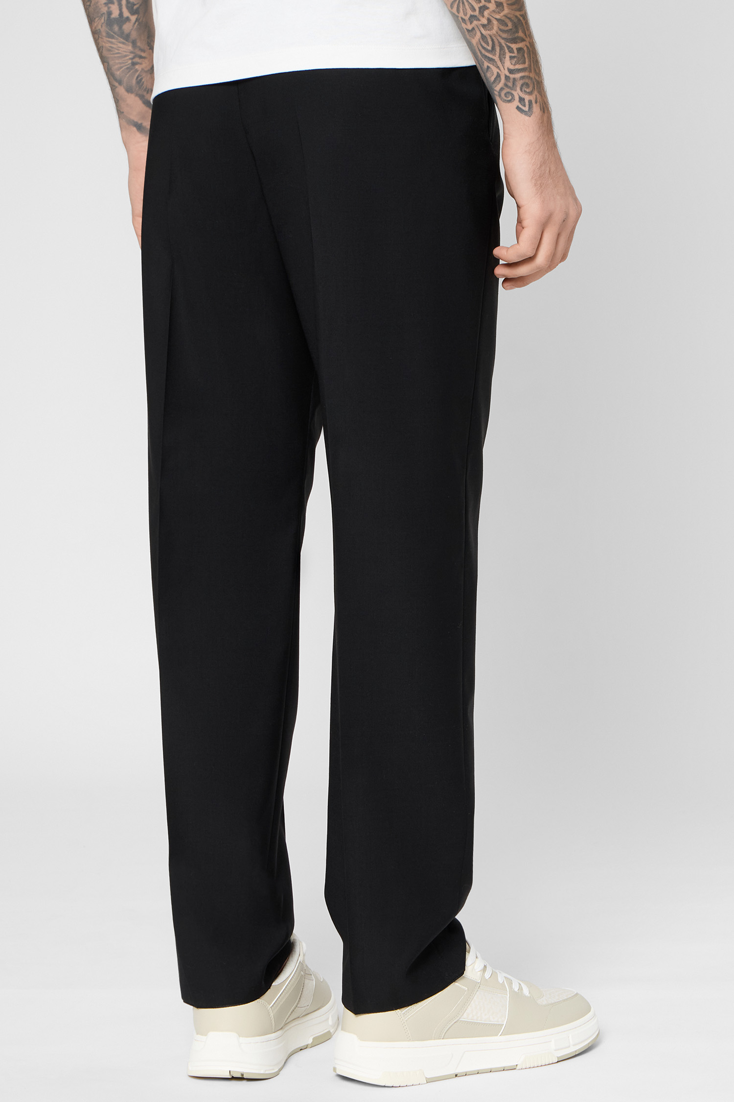 Чоловічий чорний вовняний костюм (піджак, брюки) HUGO 50547210;001