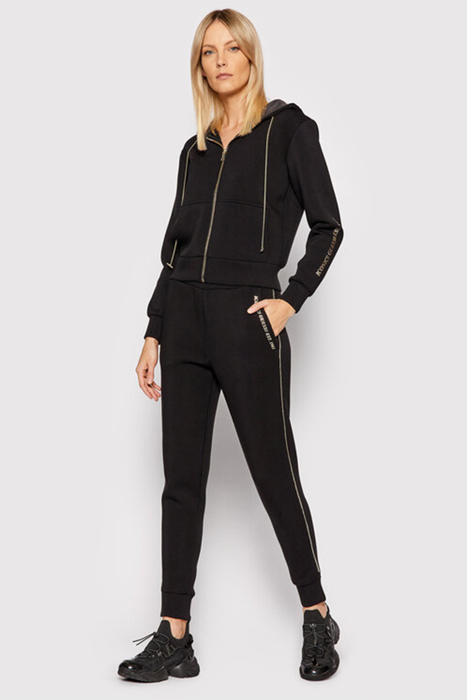 Жіночі чорні спортивні штани Guess W2RB01.K7UW2;JBLK