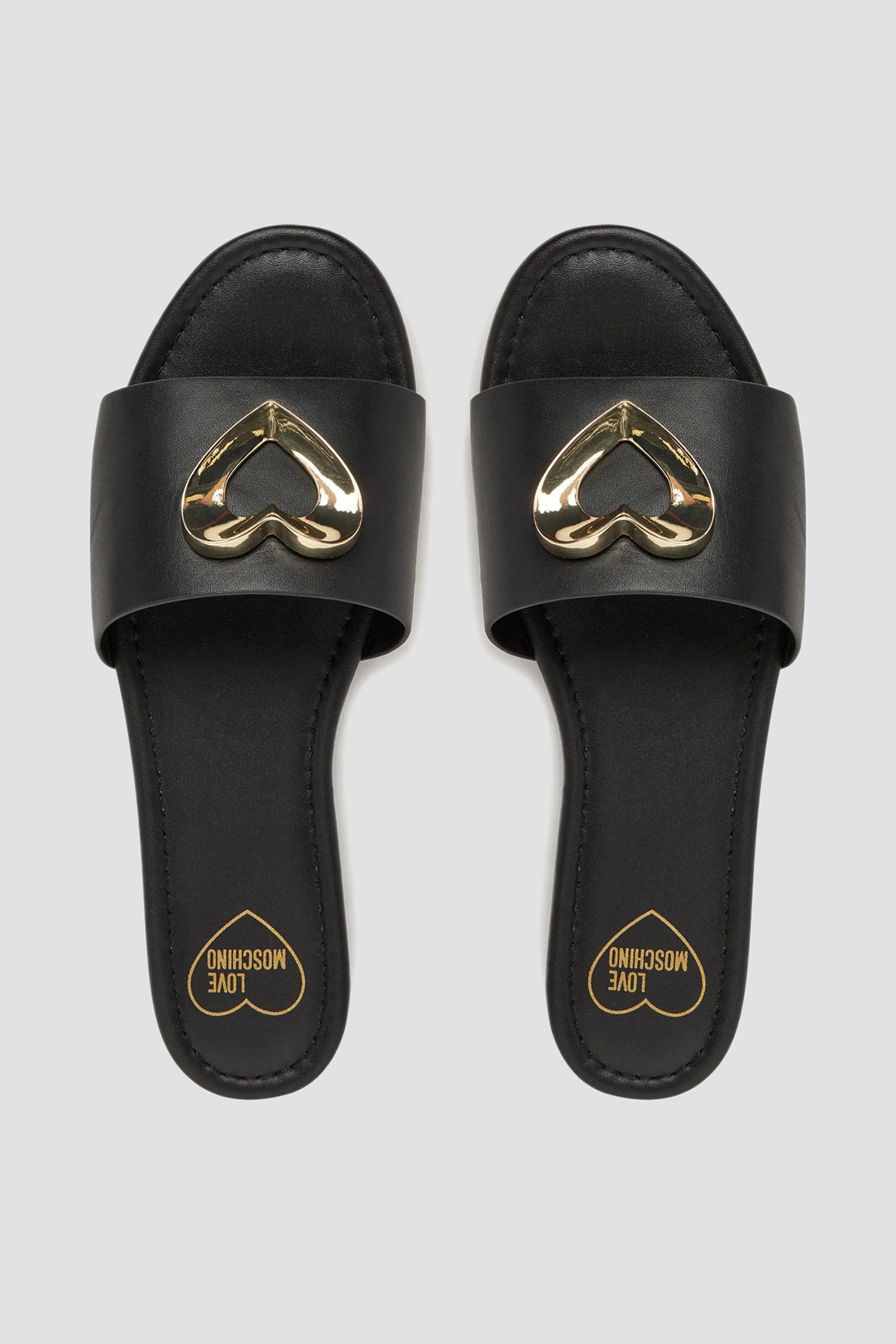 Жіночі чорні шкіряні слайдери Moschino JA28161G0M.IA0;000