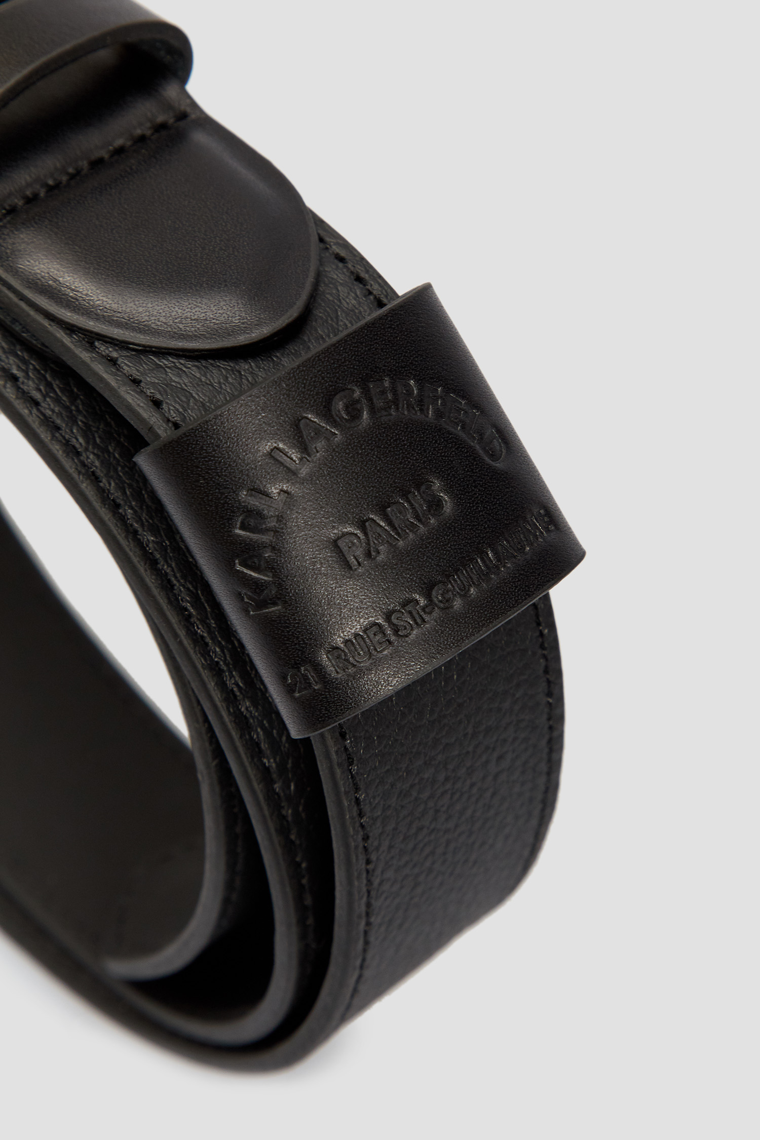 Мужской черный кожаный ремень Karl Lagerfeld 521451.815300;990