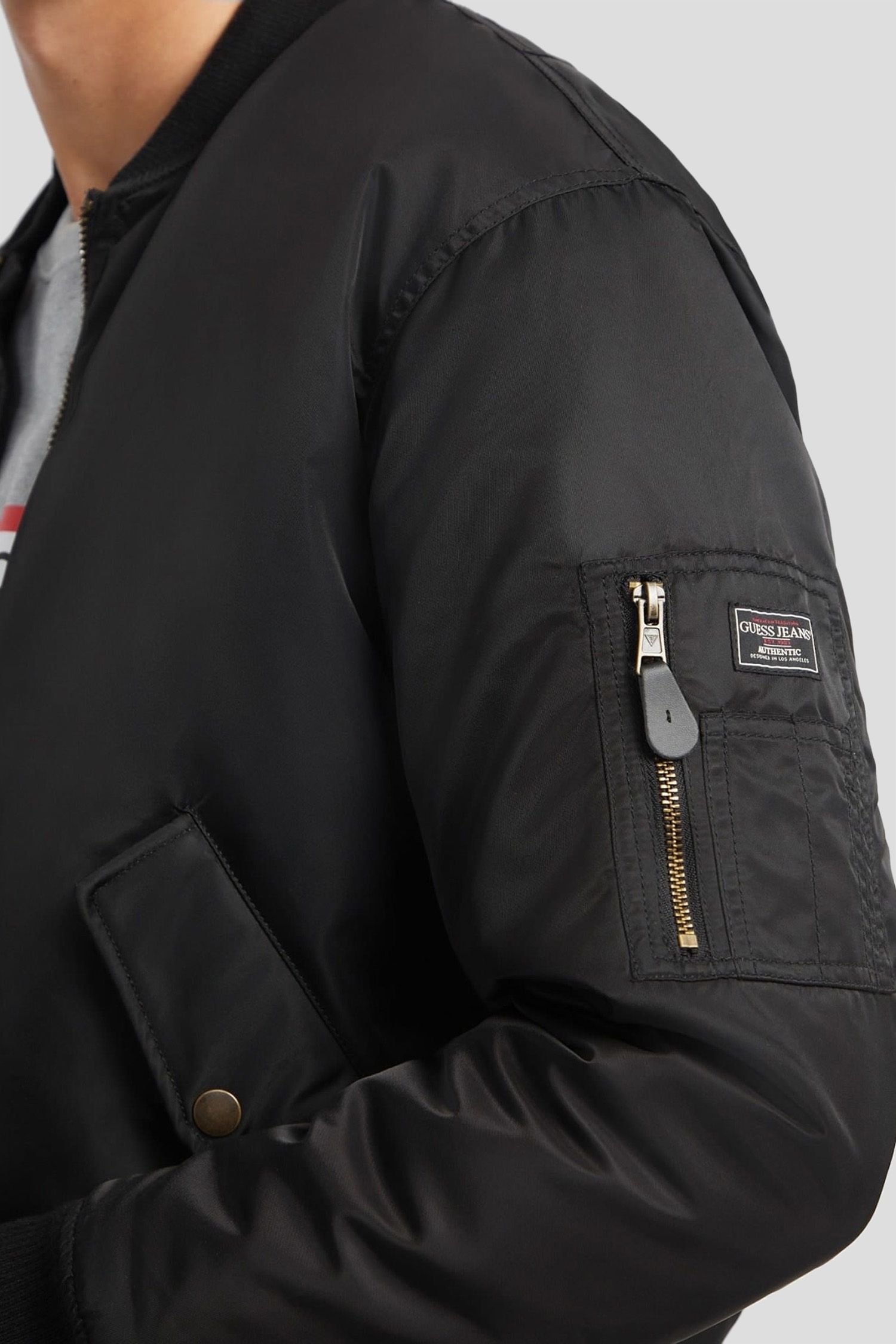 Мужской черный бомбер Guess Jeans M4YL01.WG932;JBLK
