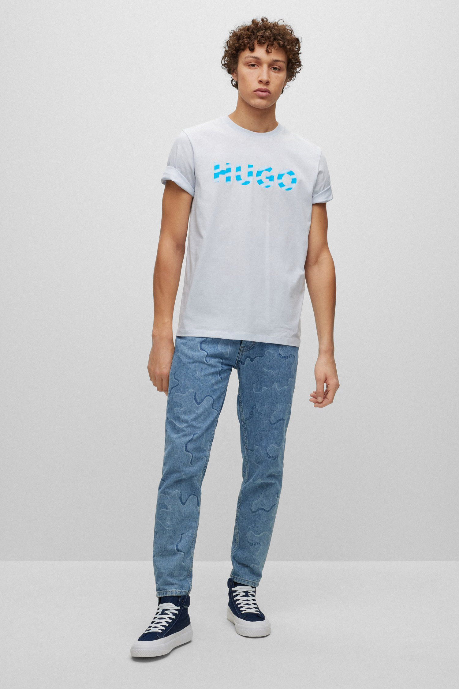 Мужская белая футболка HUGO 50489662;036