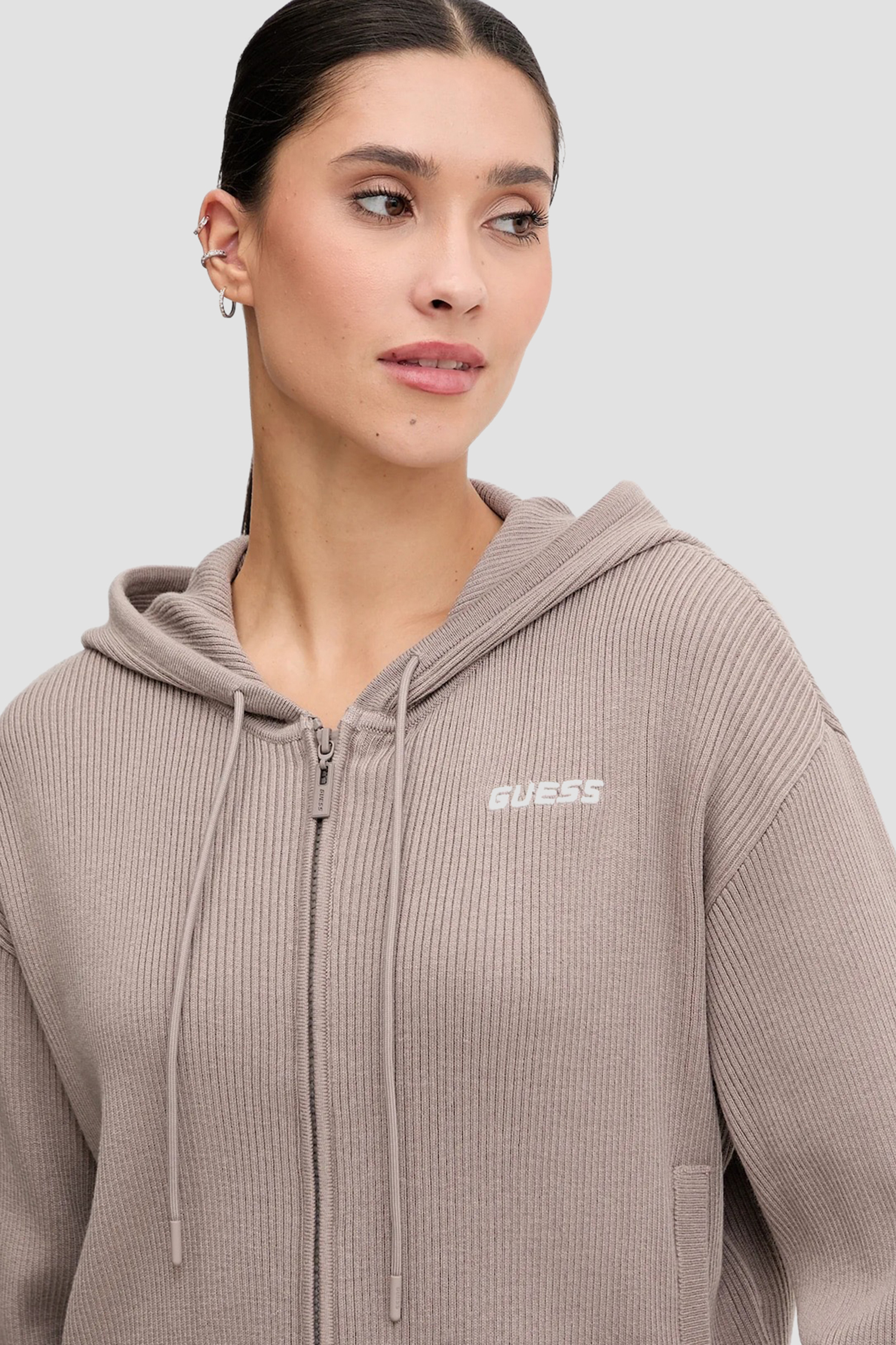 Жіноча сіра кофта на блискавці Guess V5BR05.Z3JD2;G9L3