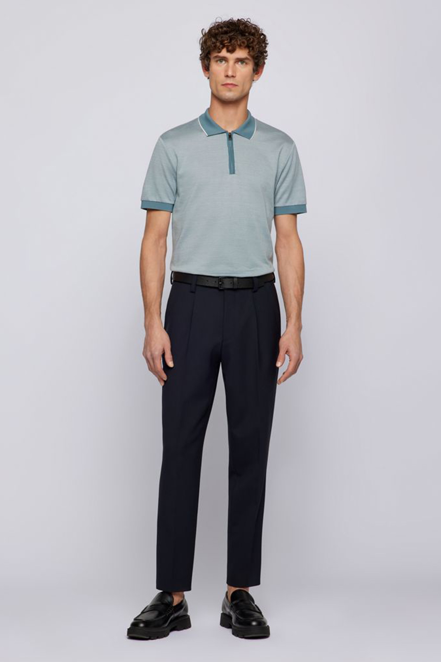 Мужское голубое поло BOSS 50466379;440