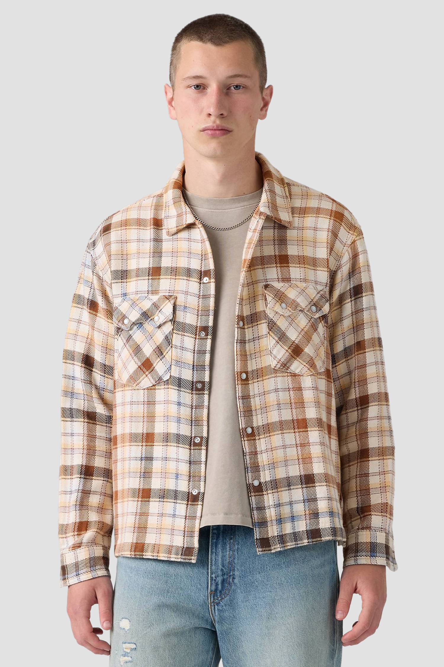 Мужская бежевая рубашка в клетку Levi’s® 0085P;0000