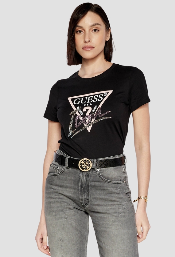 Женская черная футболка Guess W4GI20.I3Z14;JBLK — Ultrashop
