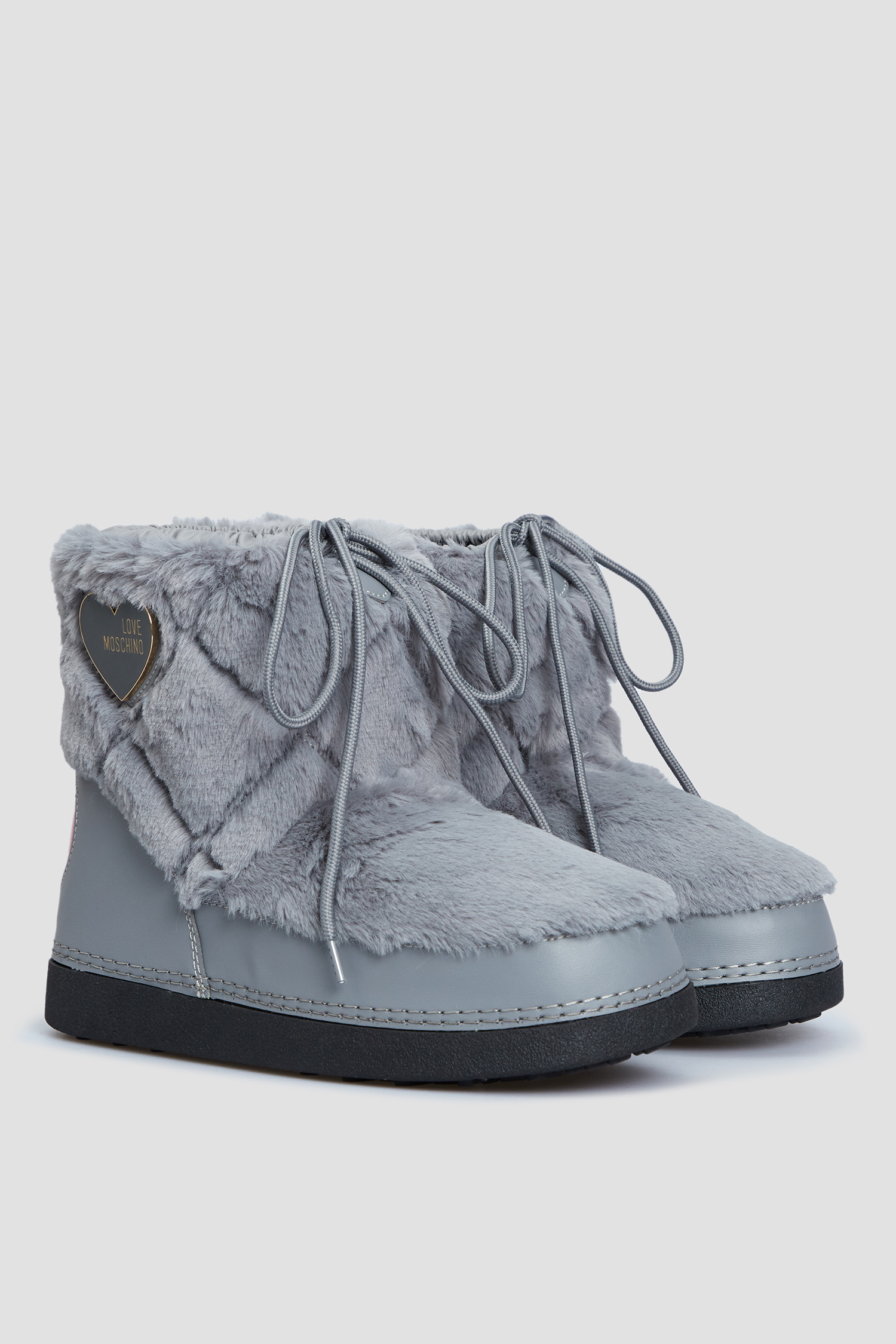 Женские серые полусапоги Moschino JA24232G0H.JW0;020