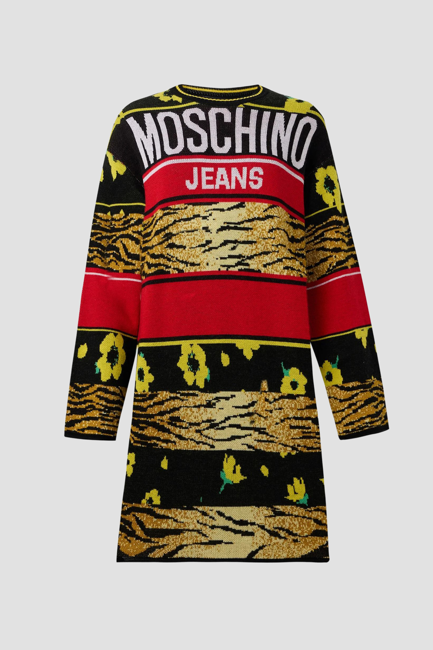 Женское шерстяное платье в полоску Moschino A0495.8212;3555