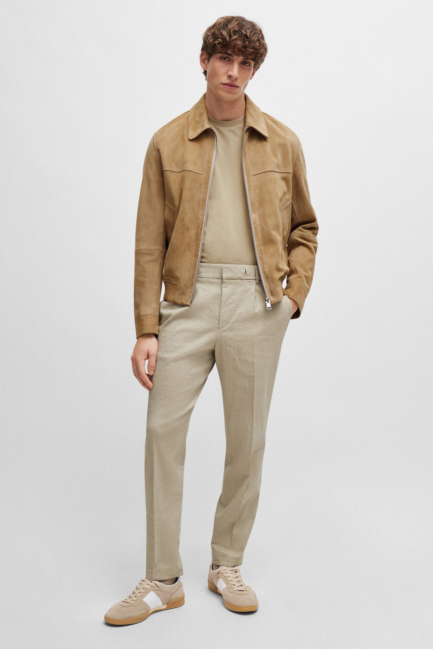 Мужская бежевая футболка BOSS 50468347;255