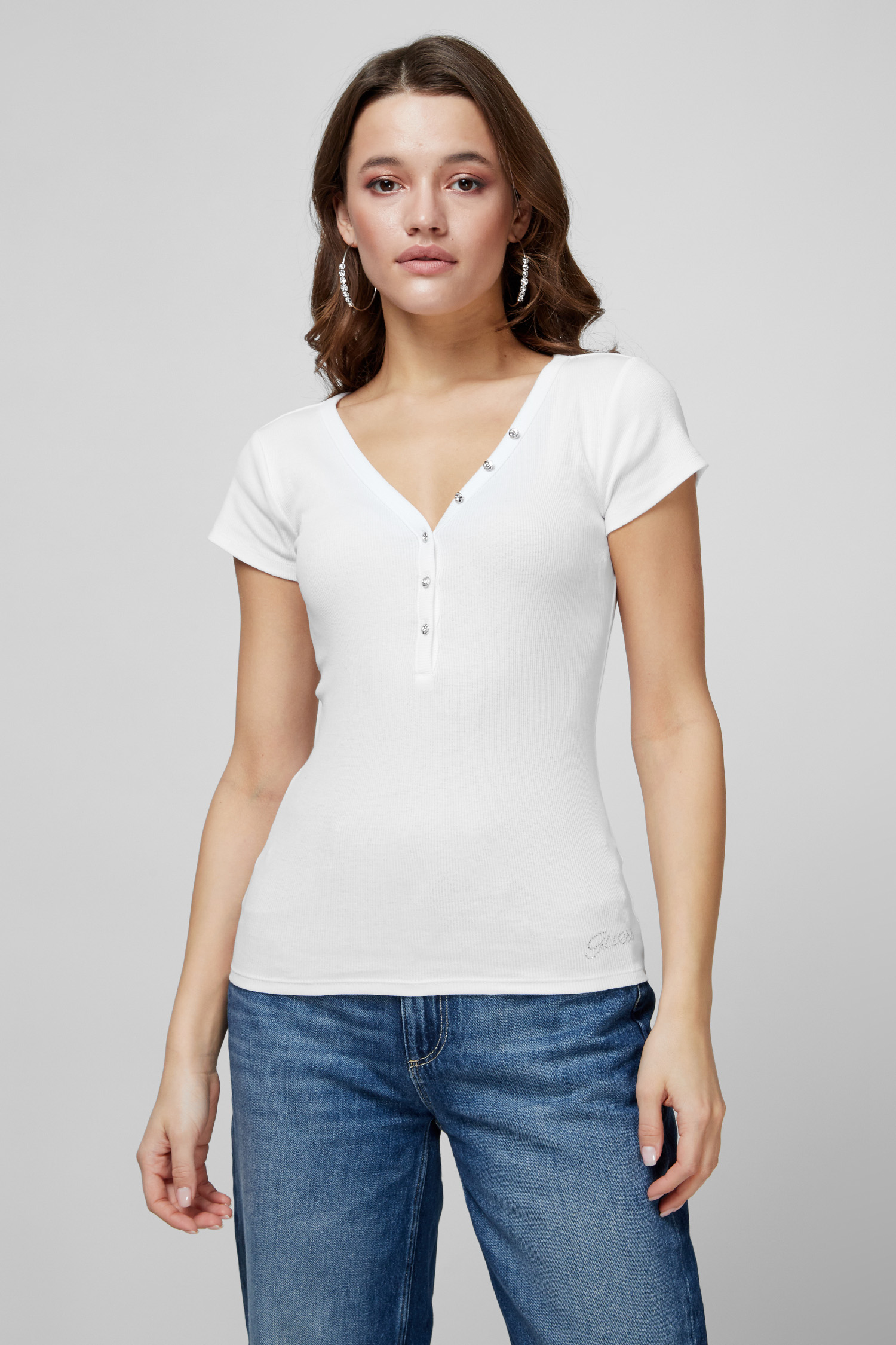 Жіноча біла футболка Guess W0GI62.R9I50;G011