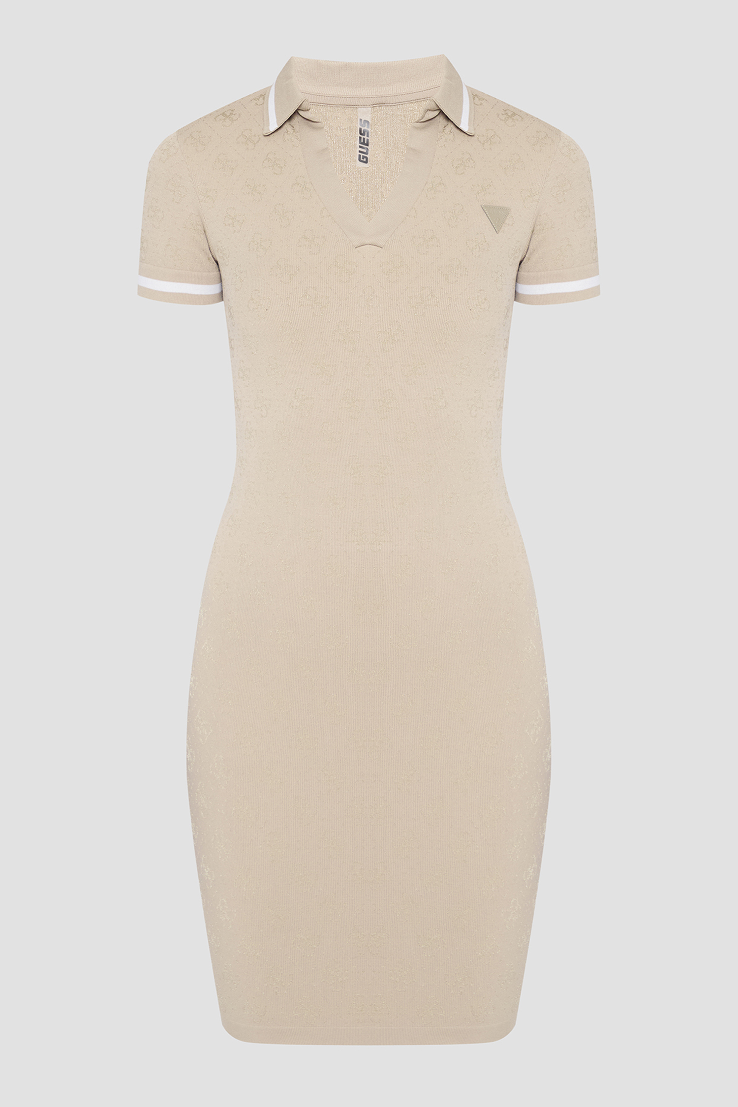Женское бежевое платье с узором Guess V6RK02.Z4692;FNL8